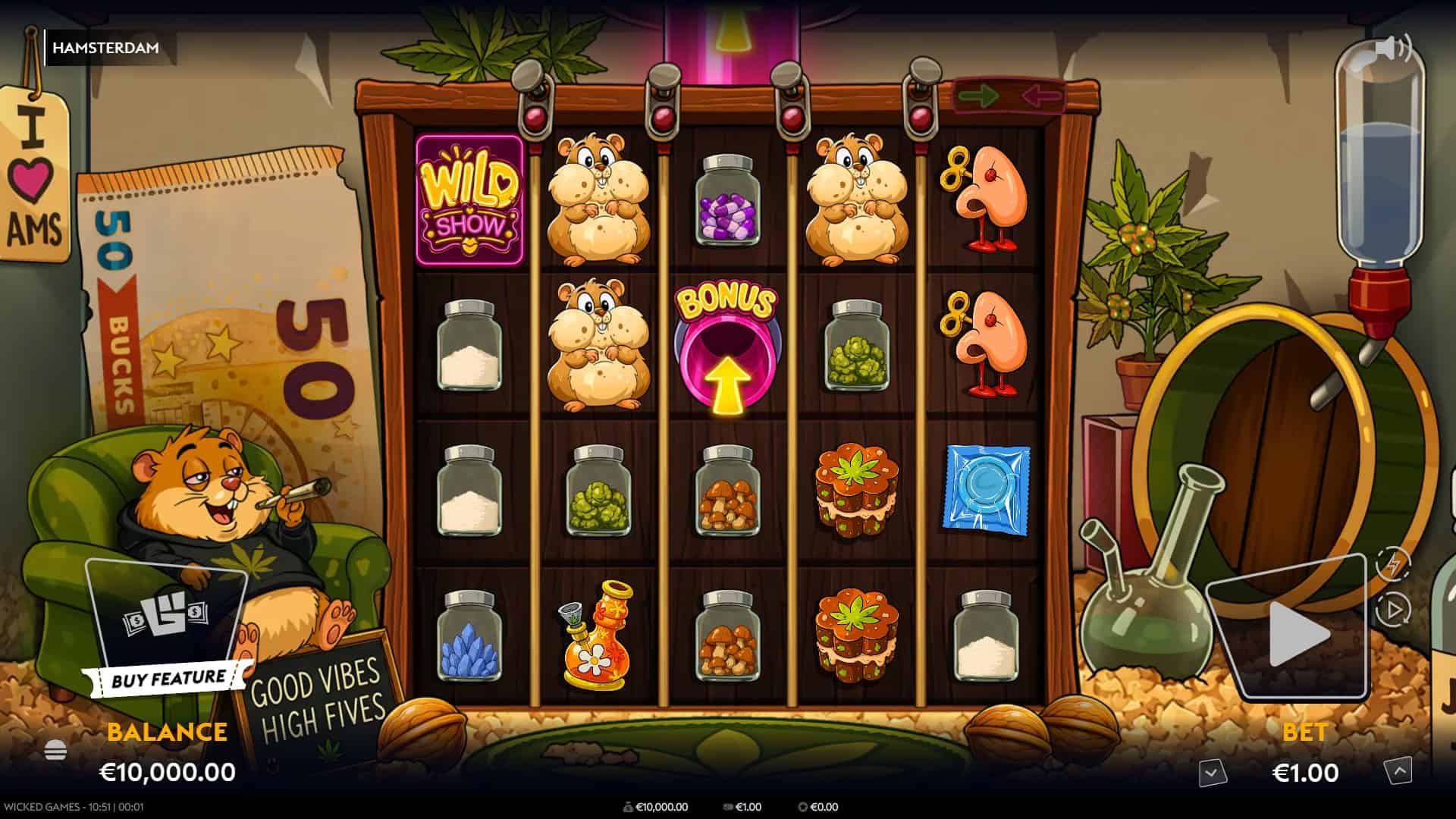 Hamsterdam slot gameplay reels