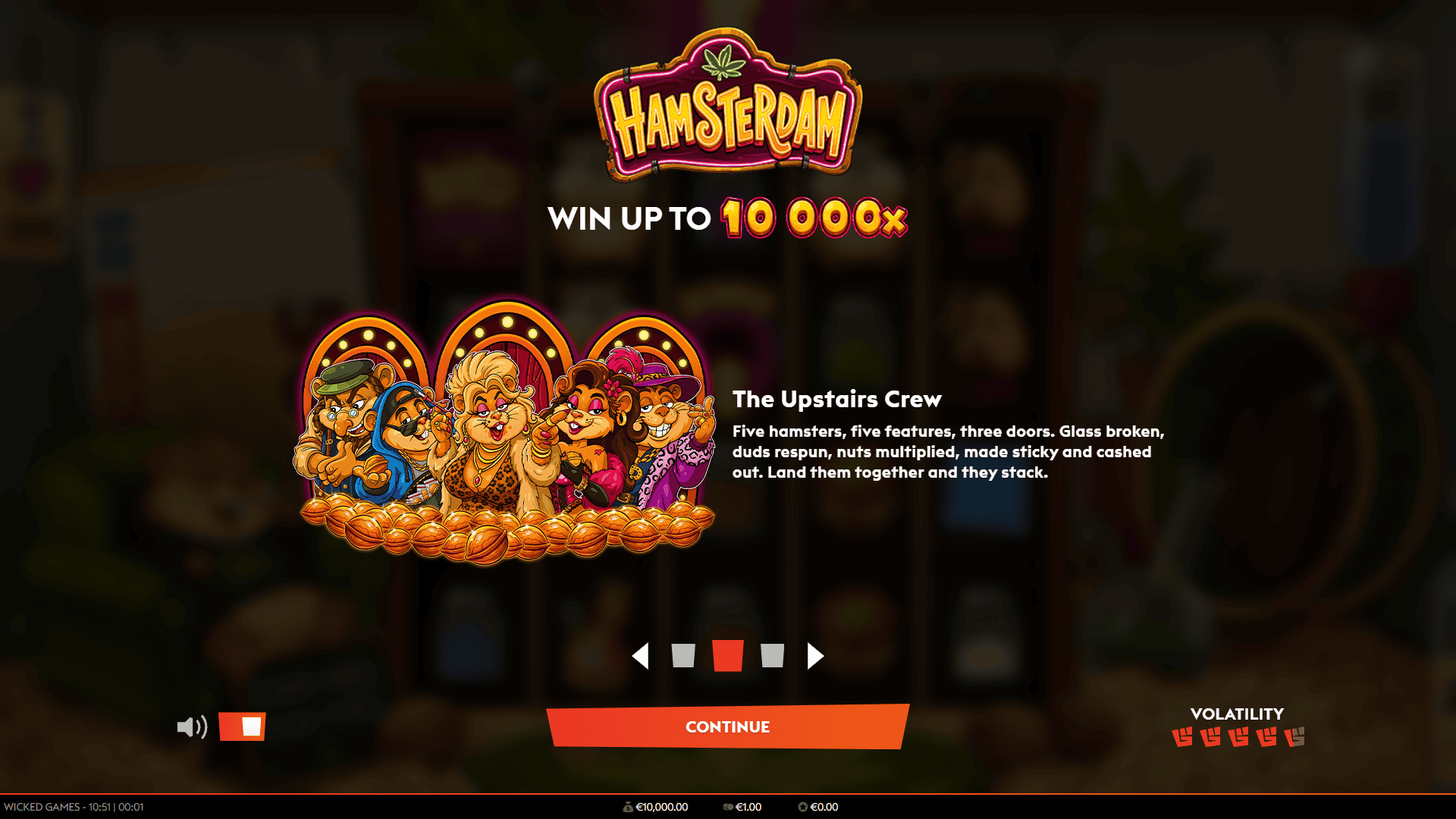 Hamsterdam slot intro screen