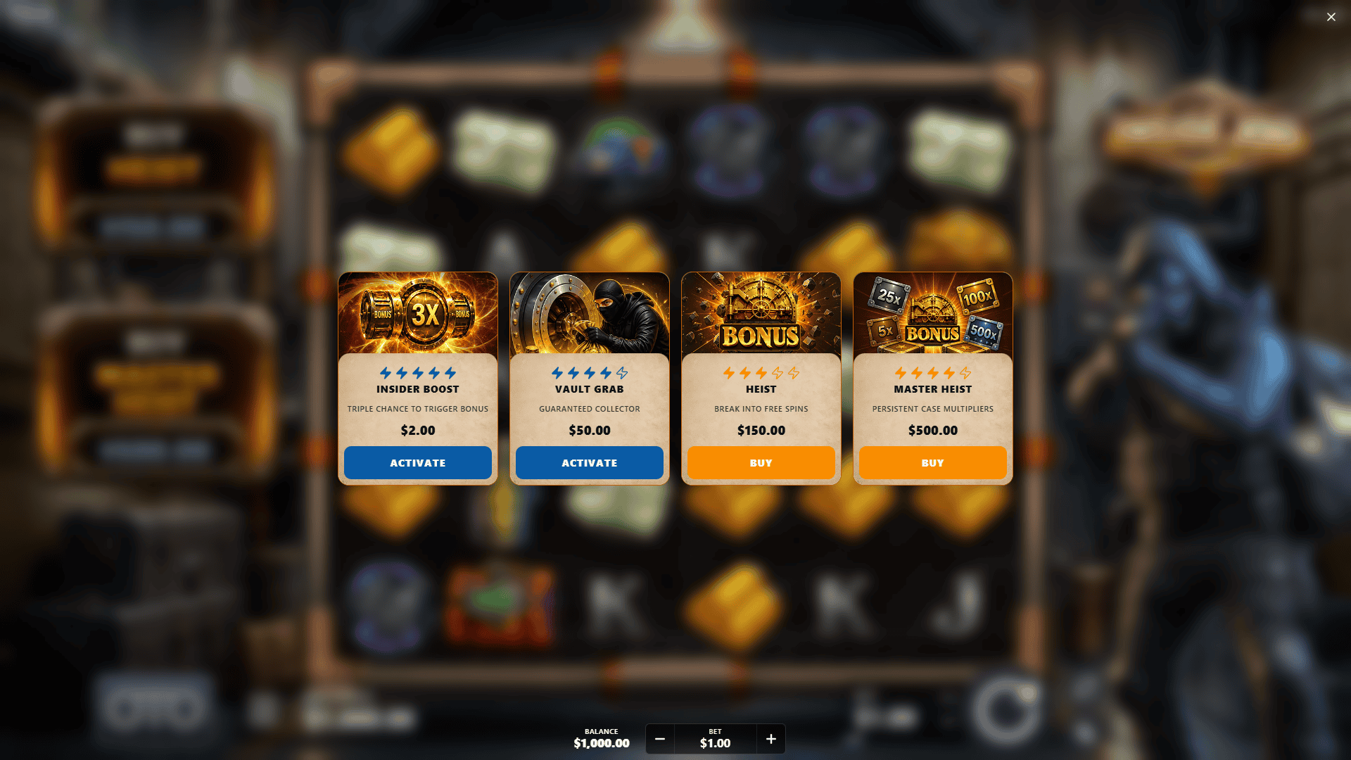 Inside Job bonus buy menu