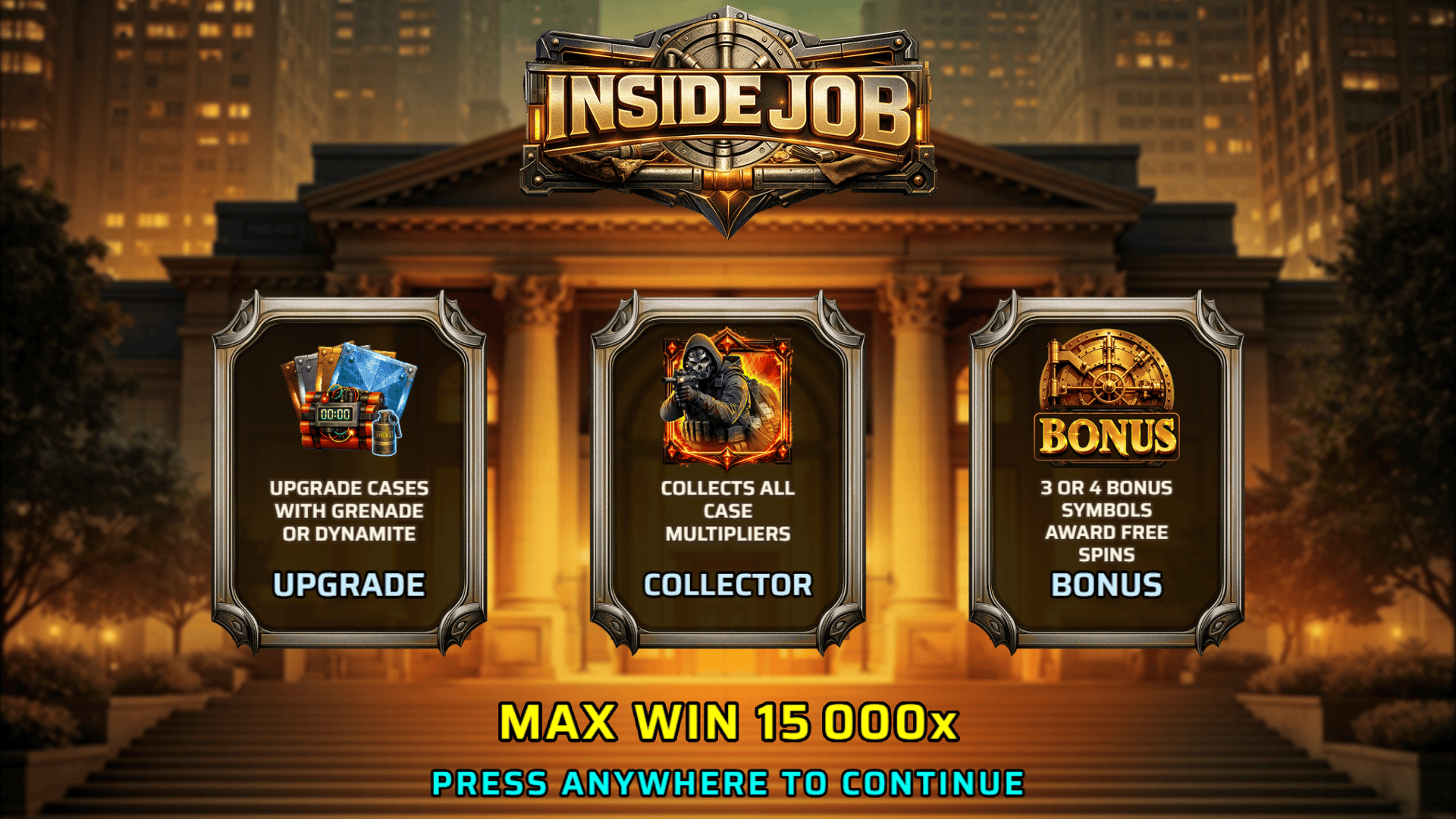 Inside Job slot intro screen