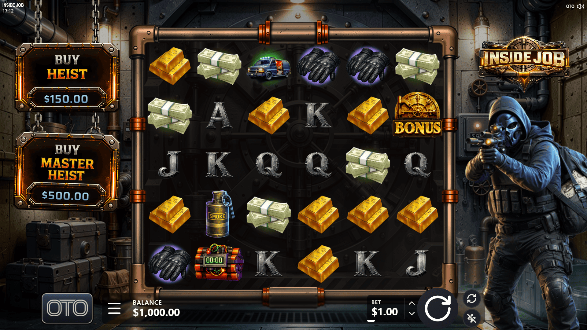 Inside Job slot gameplay reels
