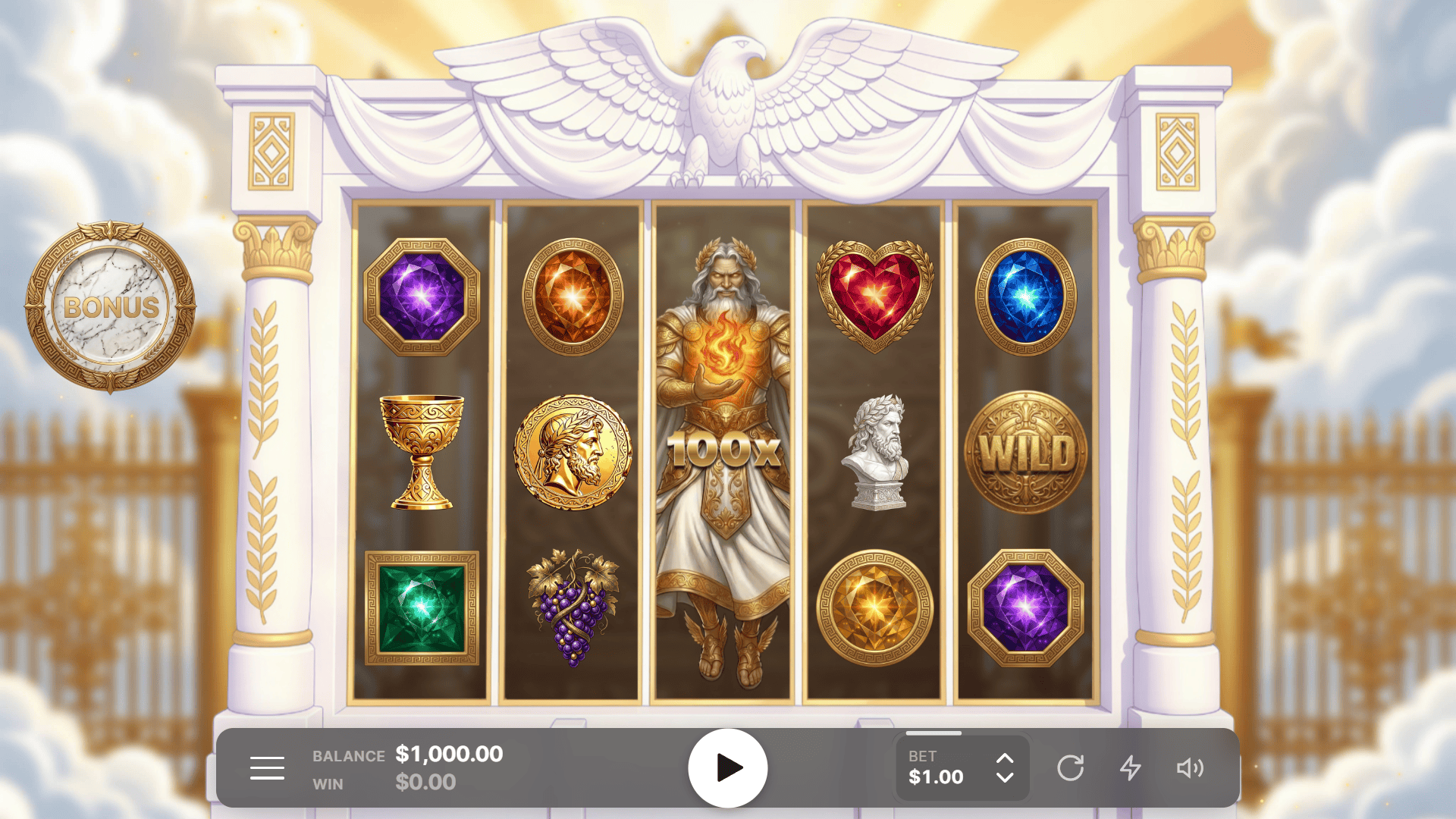Wild Zeus slot gameplay reels