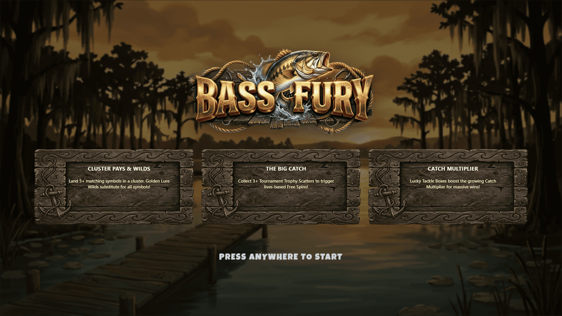 Bass Fury slot intro screen