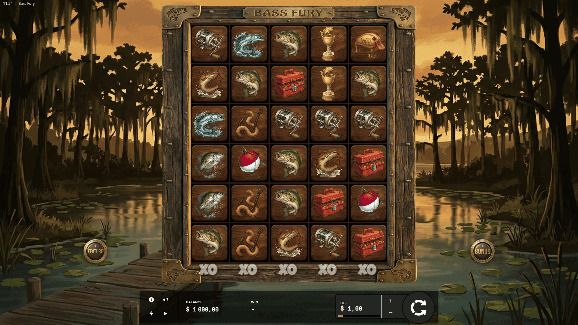 Bass Fury slot gameplay reels