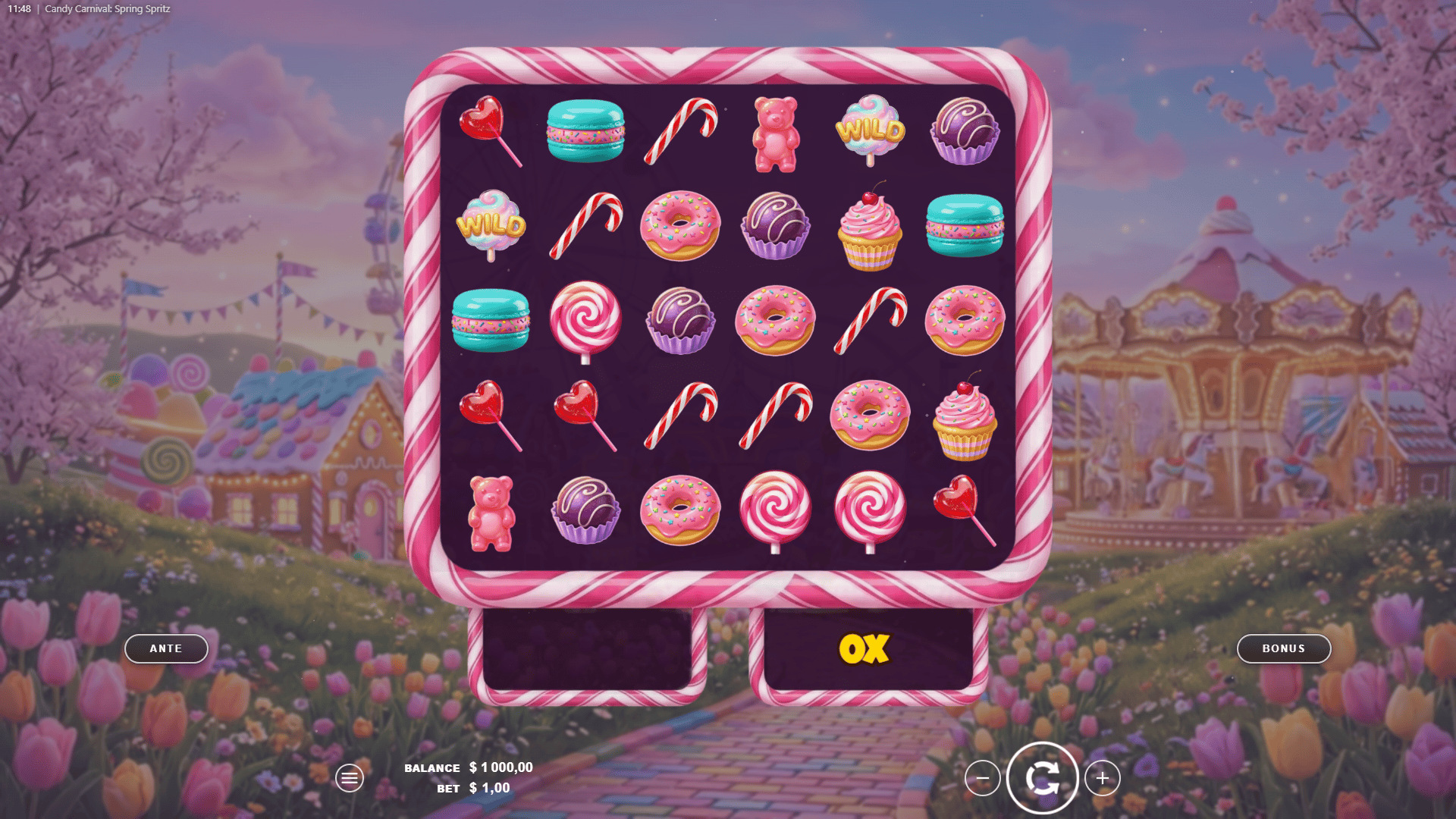 Candy Carnival: Spring Spritz slot gameplay reels