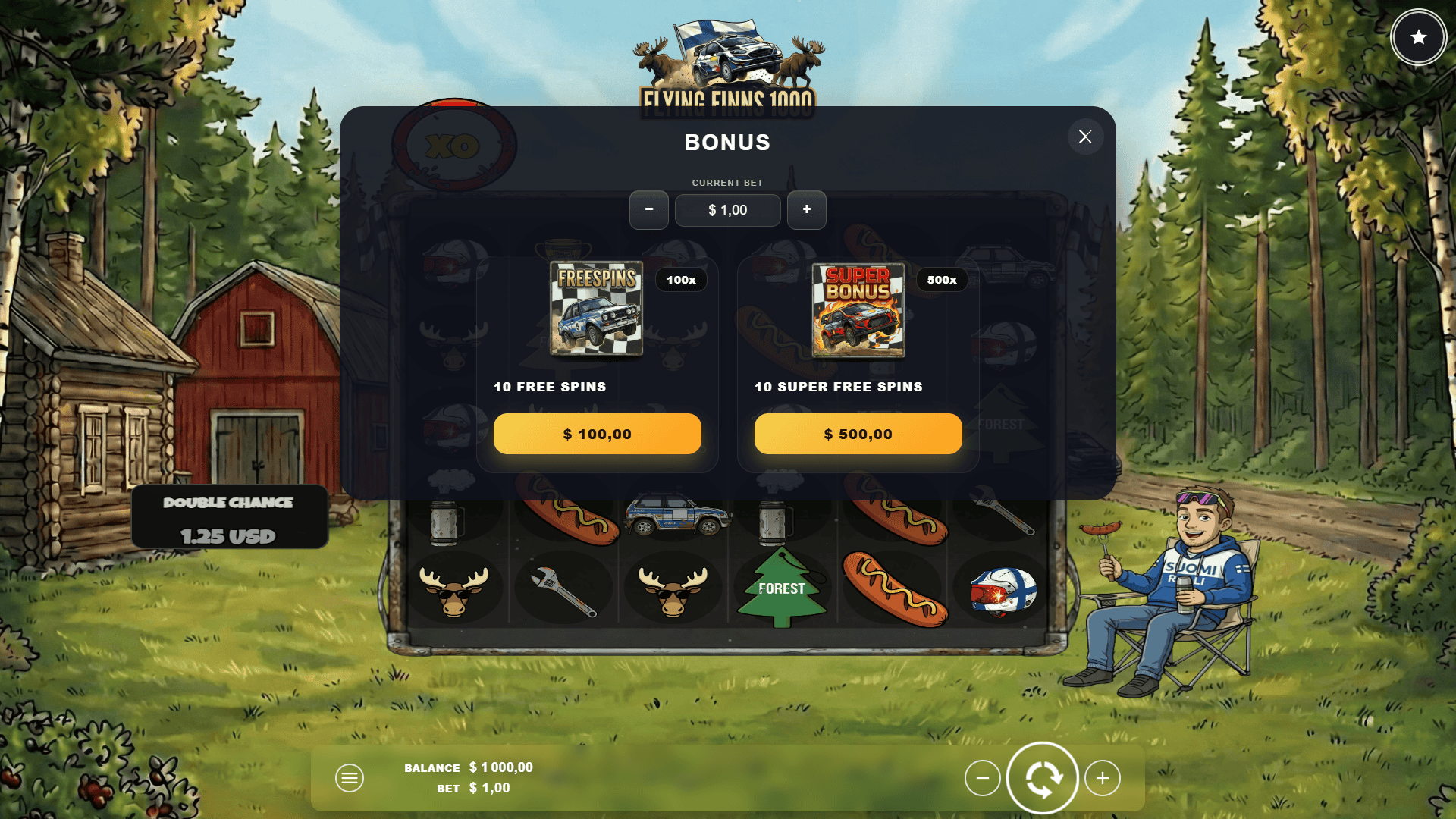 Flying Finns 1000 bonus buy menu