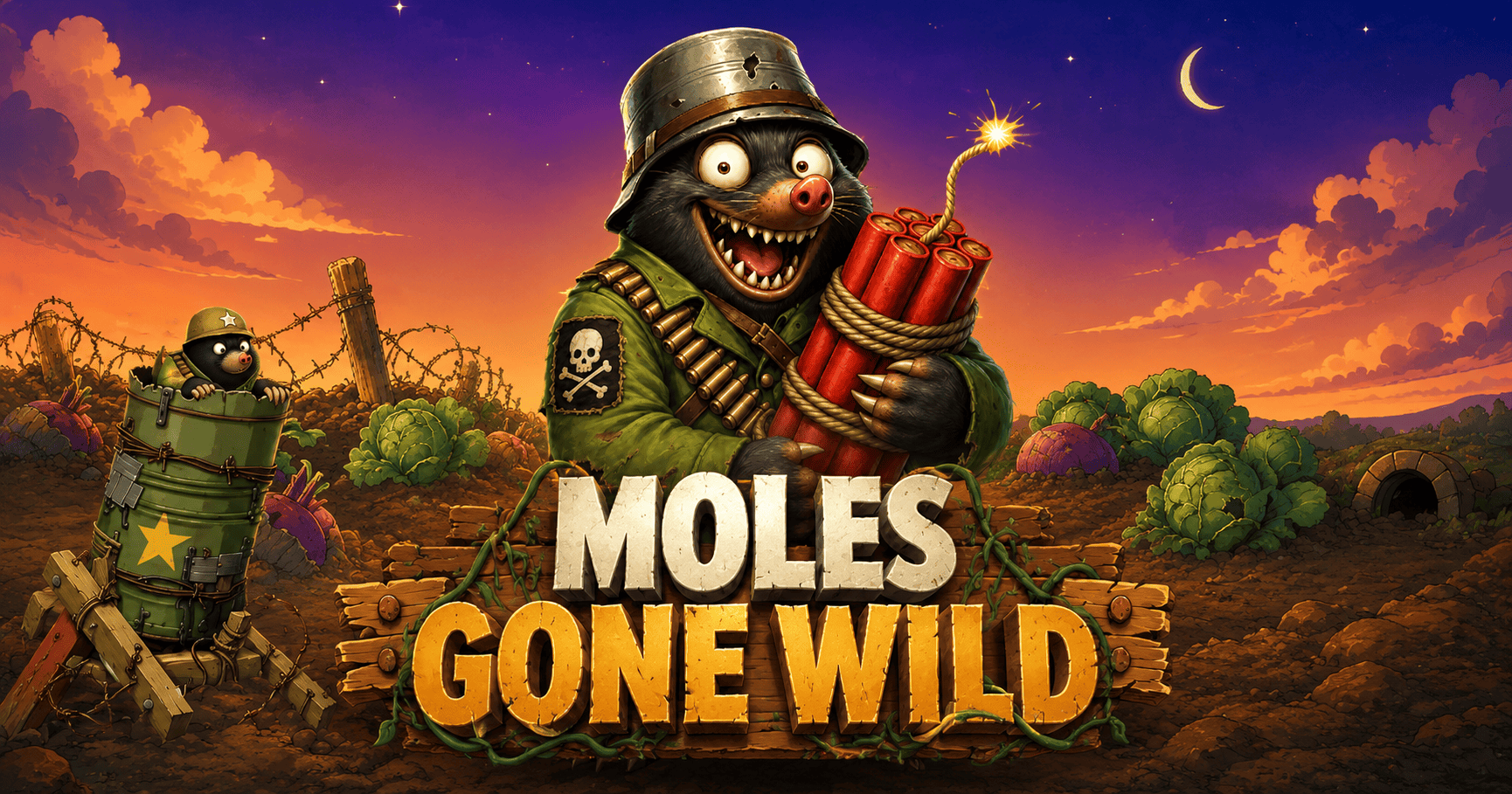 Moles Gone Wild Slot Demo by 1000 Lakes Studios slot cover image