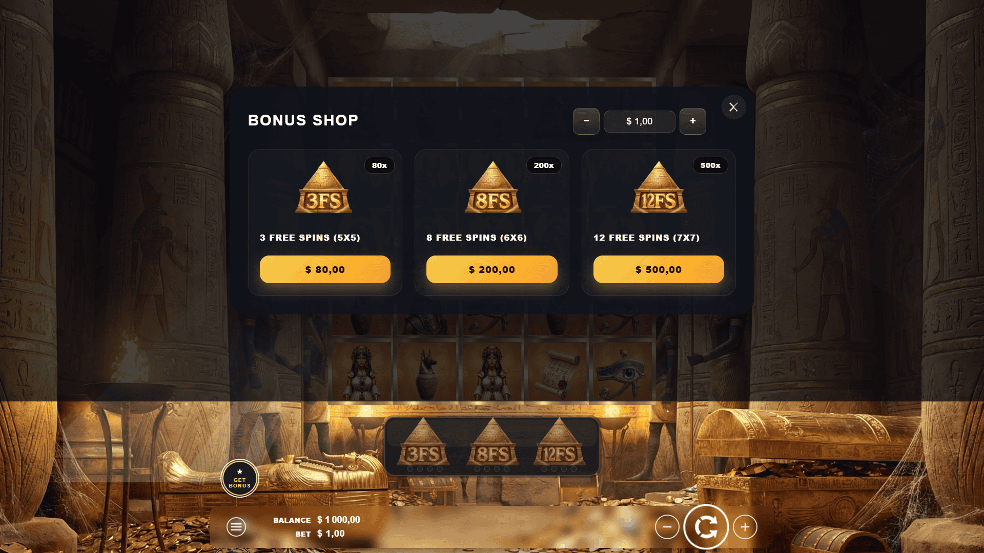 Rotation of Ra bonus buy menu