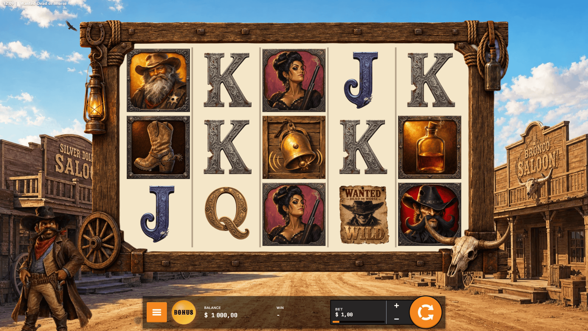 Wanted Dead or Worse slot gameplay reels