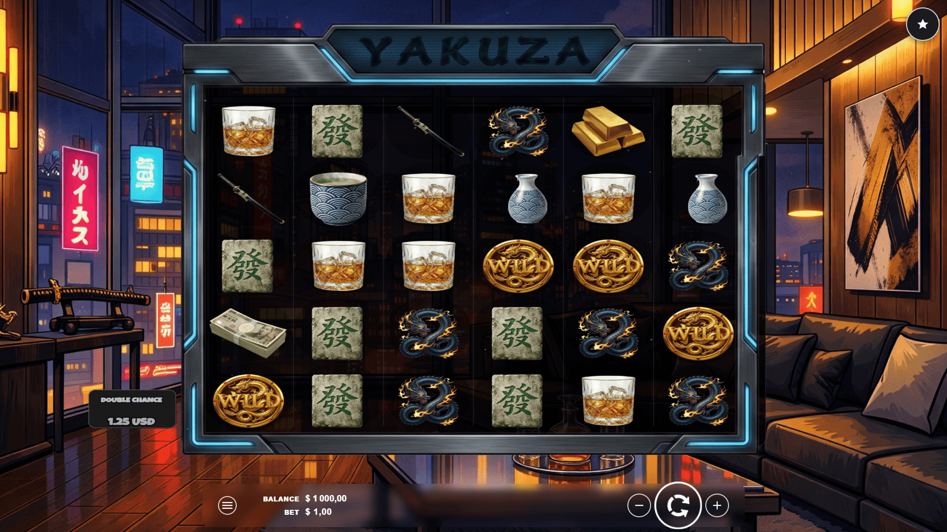 Yakuza V.I.P slot gameplay reels