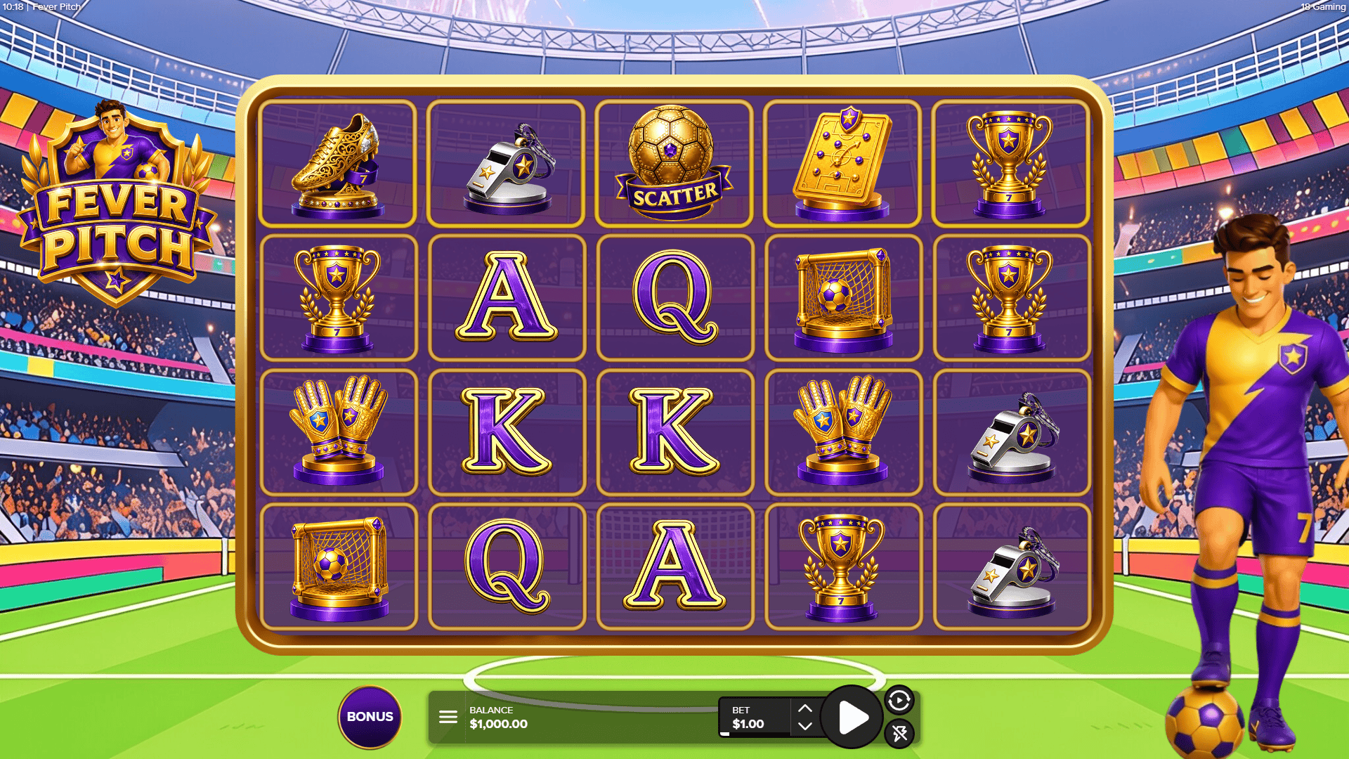 Fever Pitch slot gameplay reels