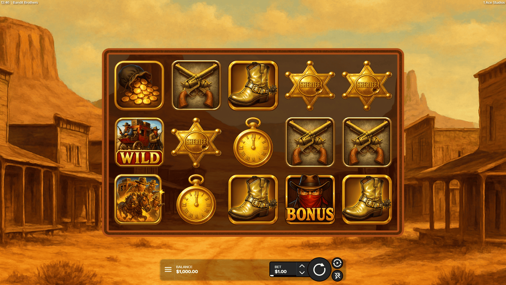 Bandit Brothers slot gameplay reels