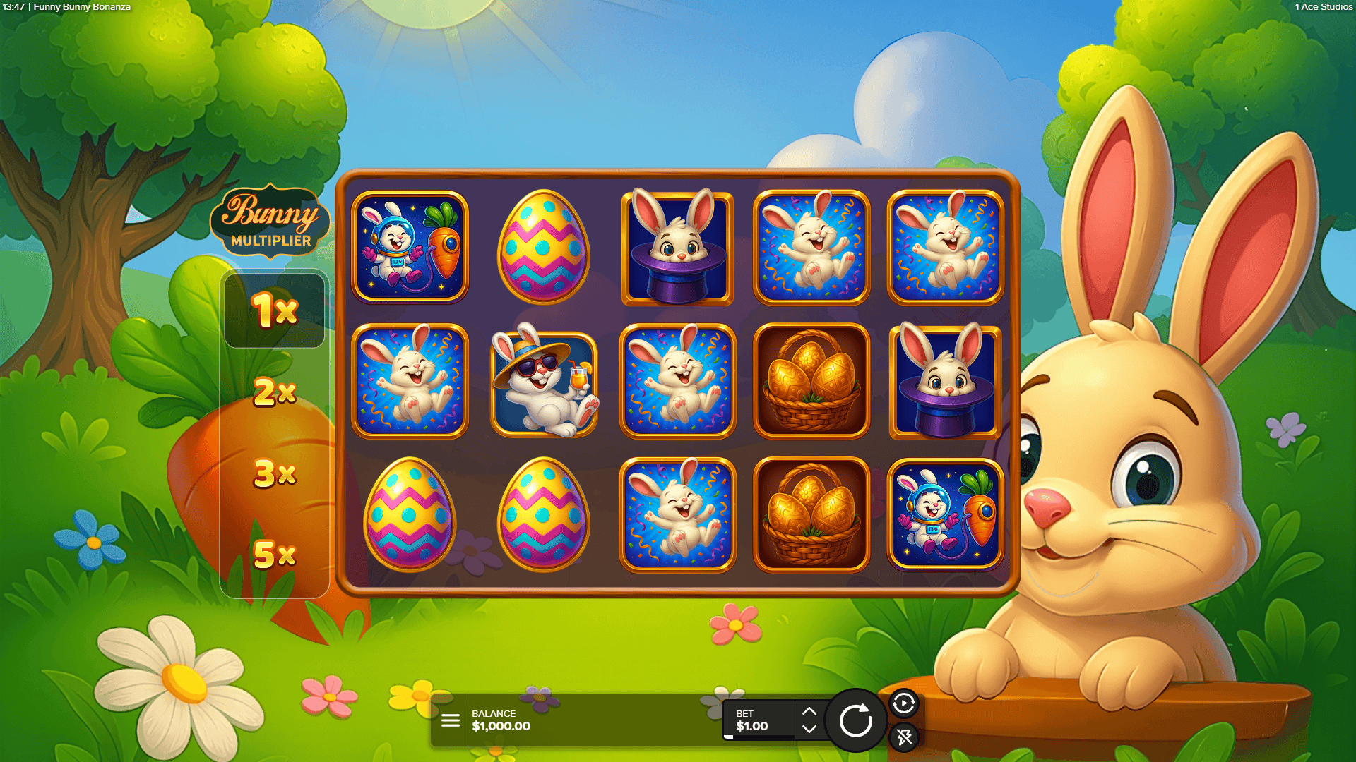 Funny Bunny Bonanza slot gameplay reels