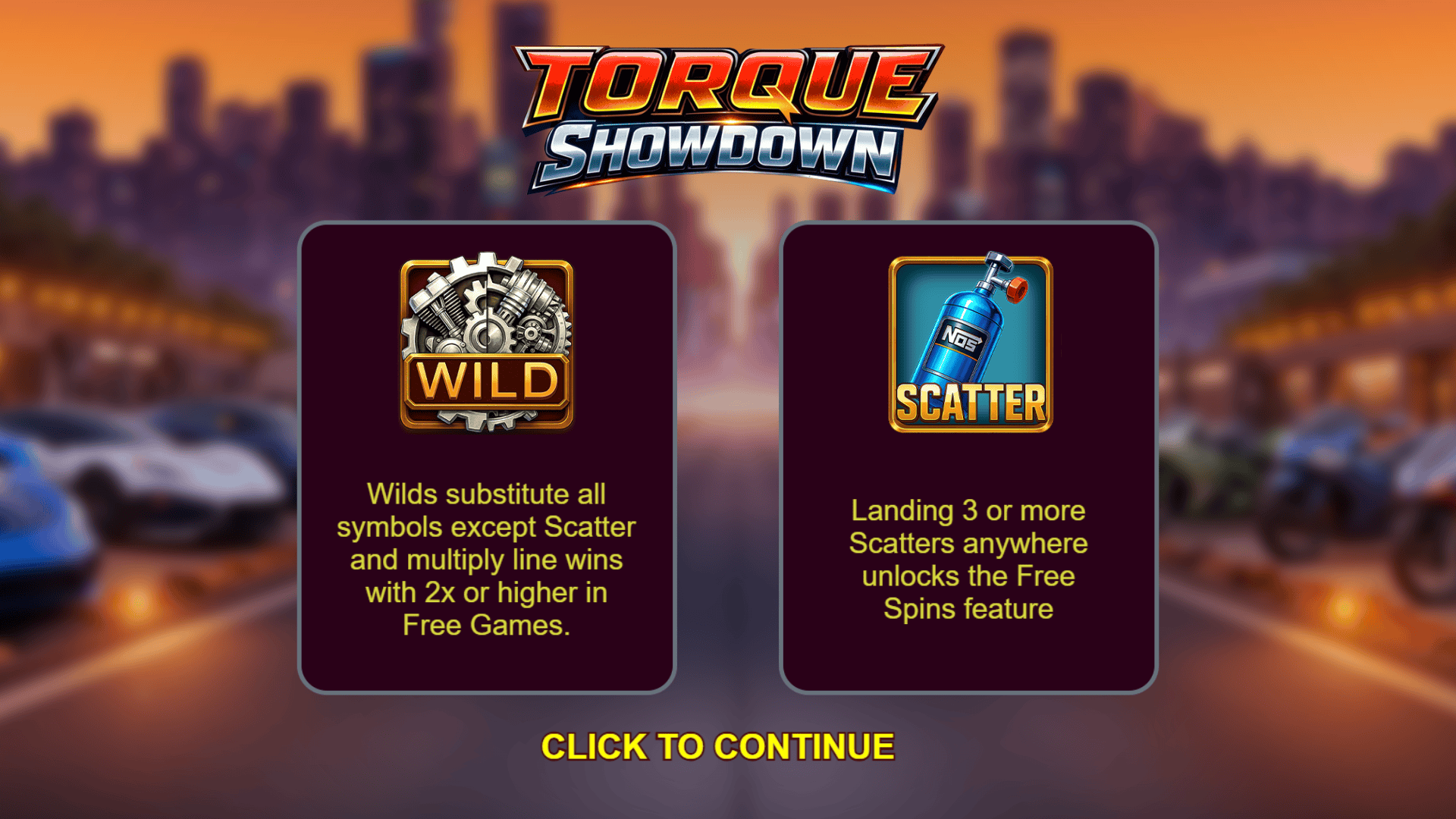 Torque Showdown slot intro screen