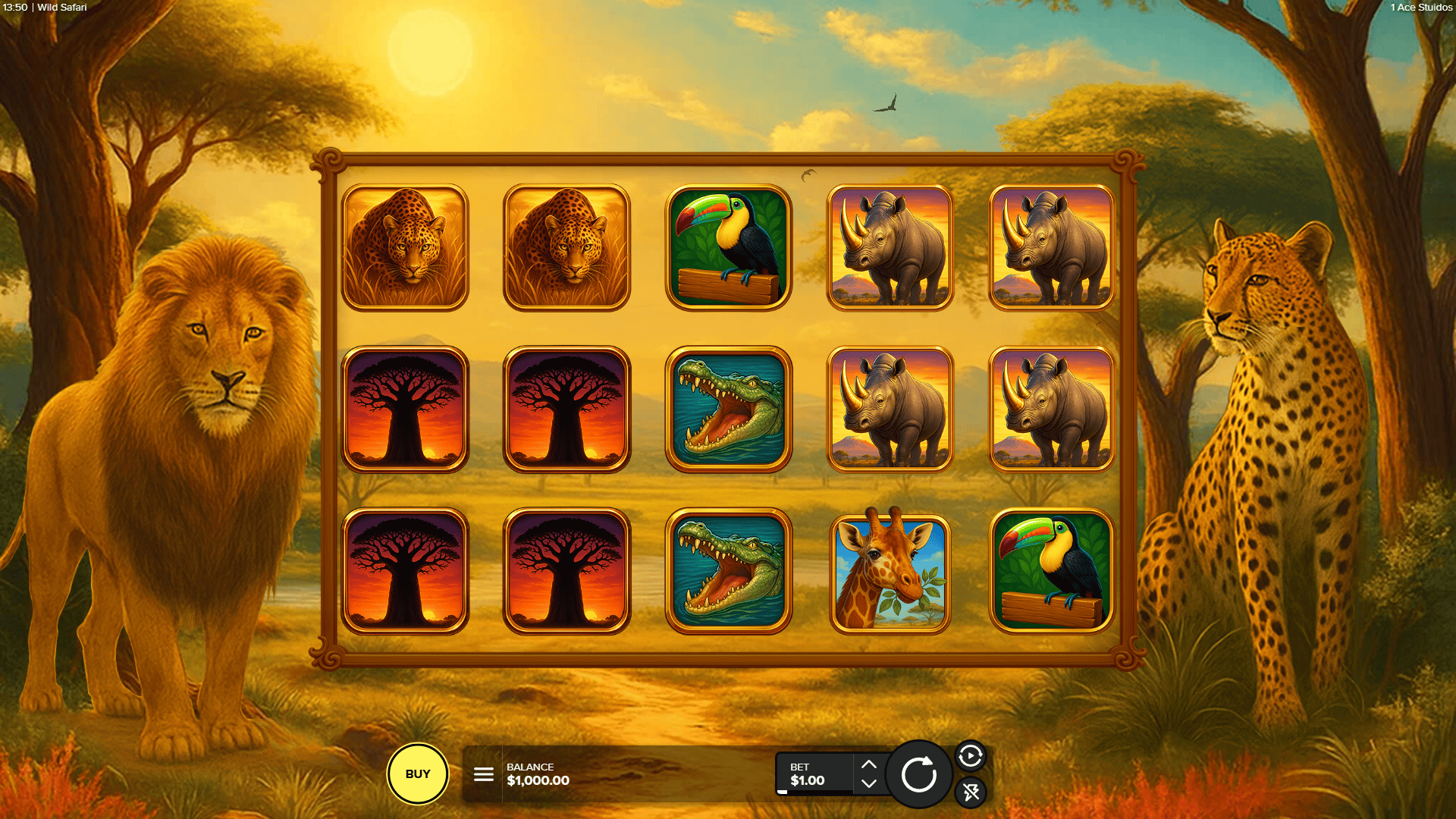 Wild Safari slot gameplay reels