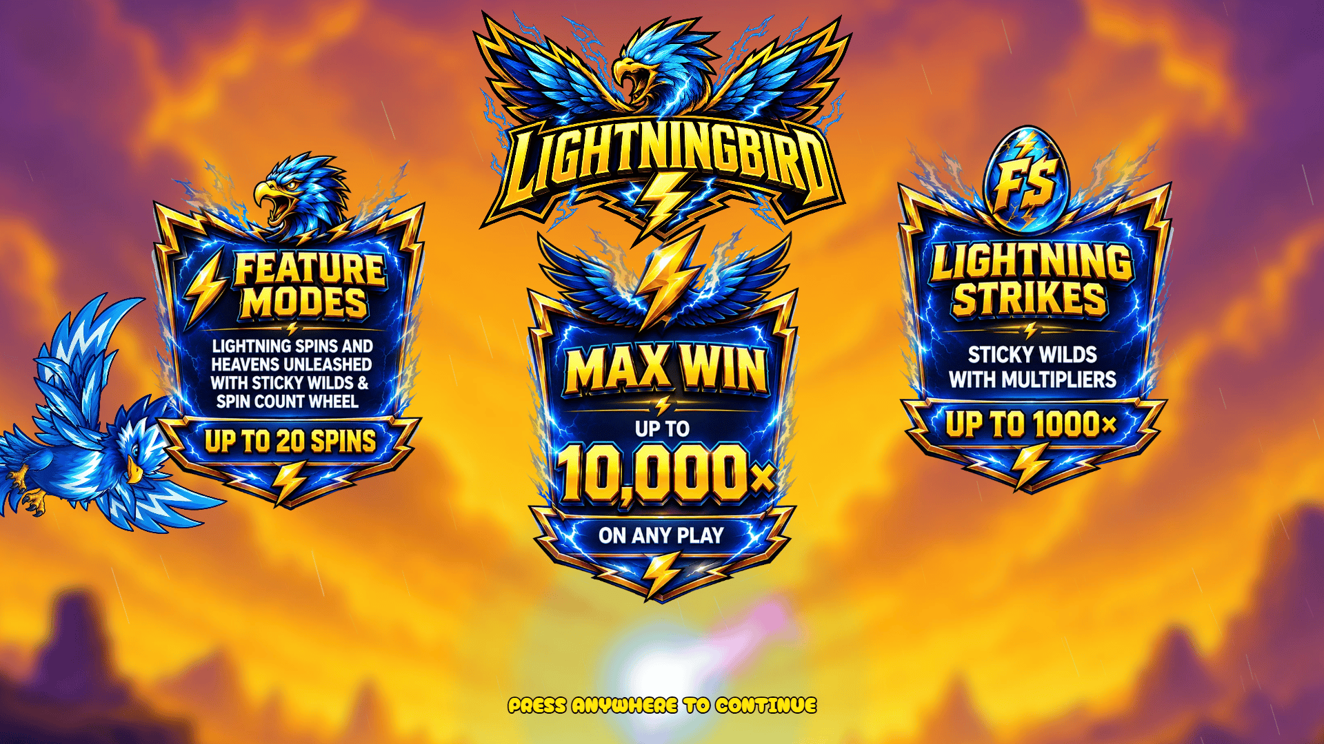 Lightning Bird slot intro screen