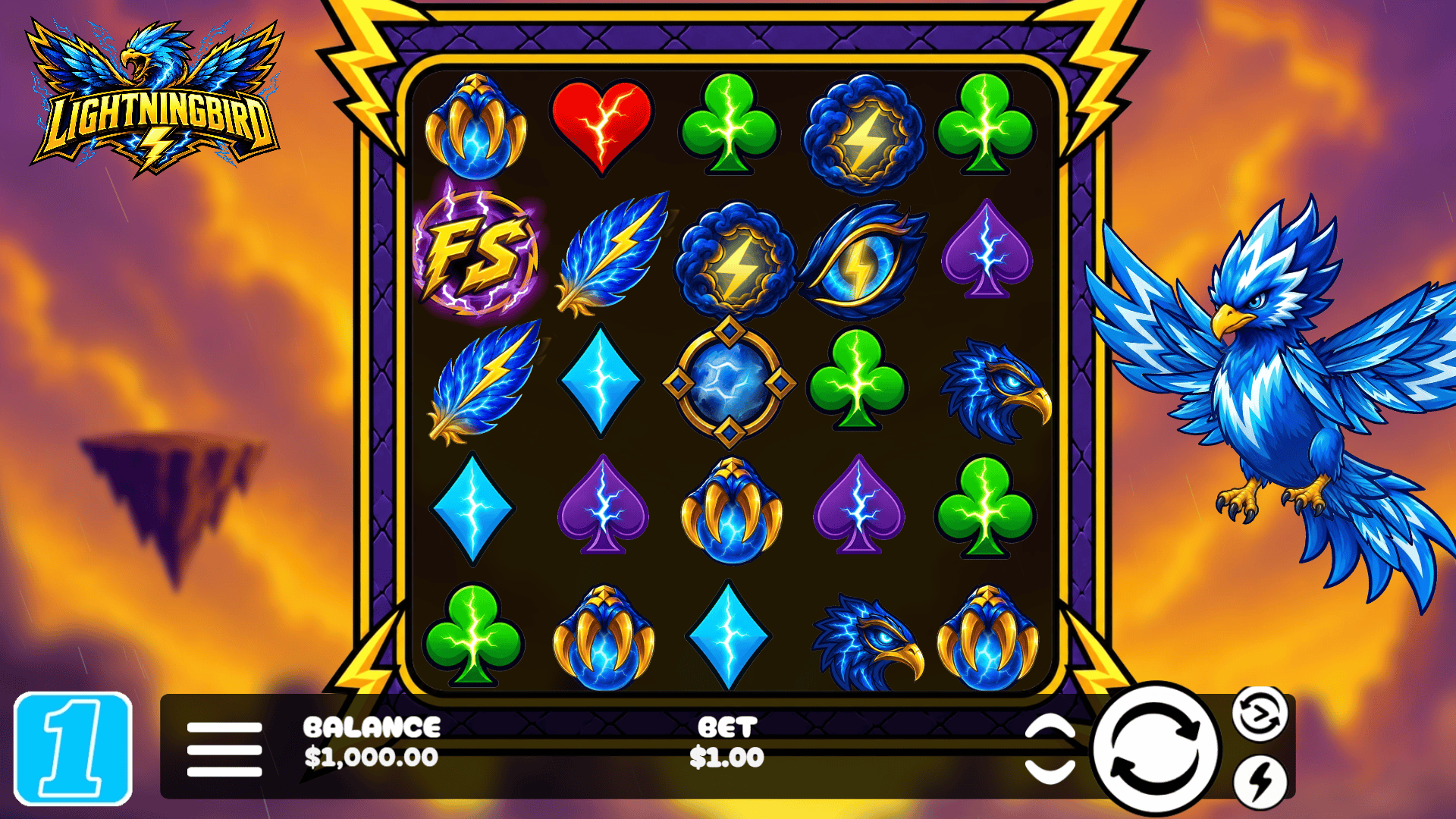 Lightning Bird slot gameplay reels