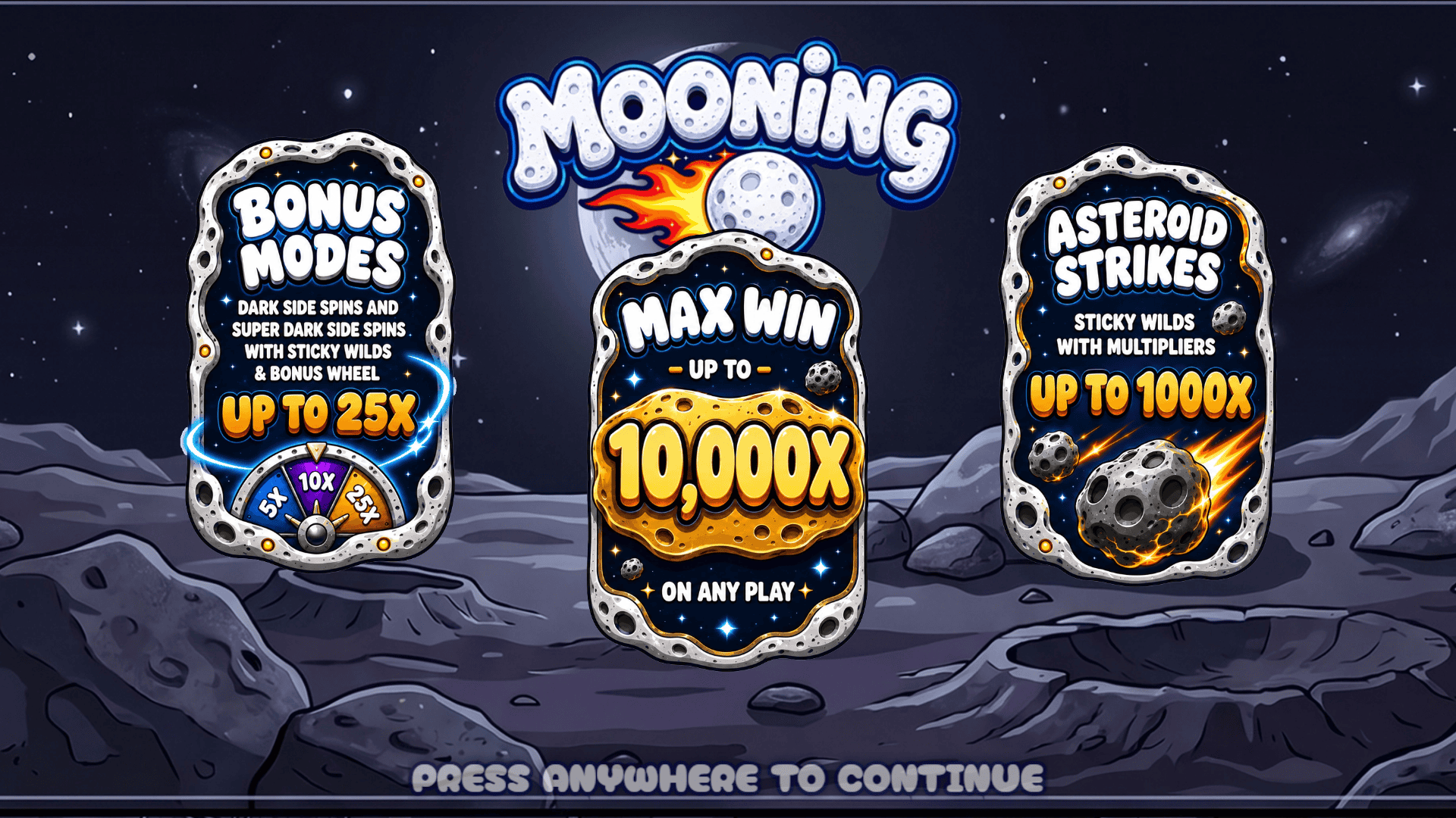 Mooning slot intro screen