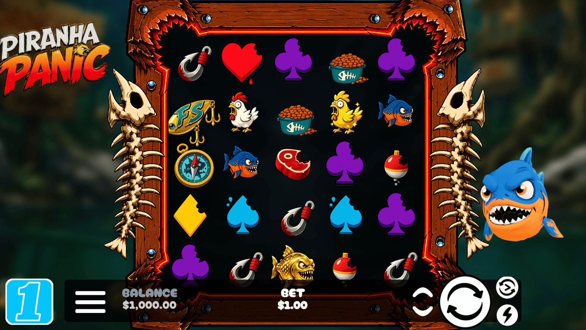 Piranha Panic slot gameplay reels