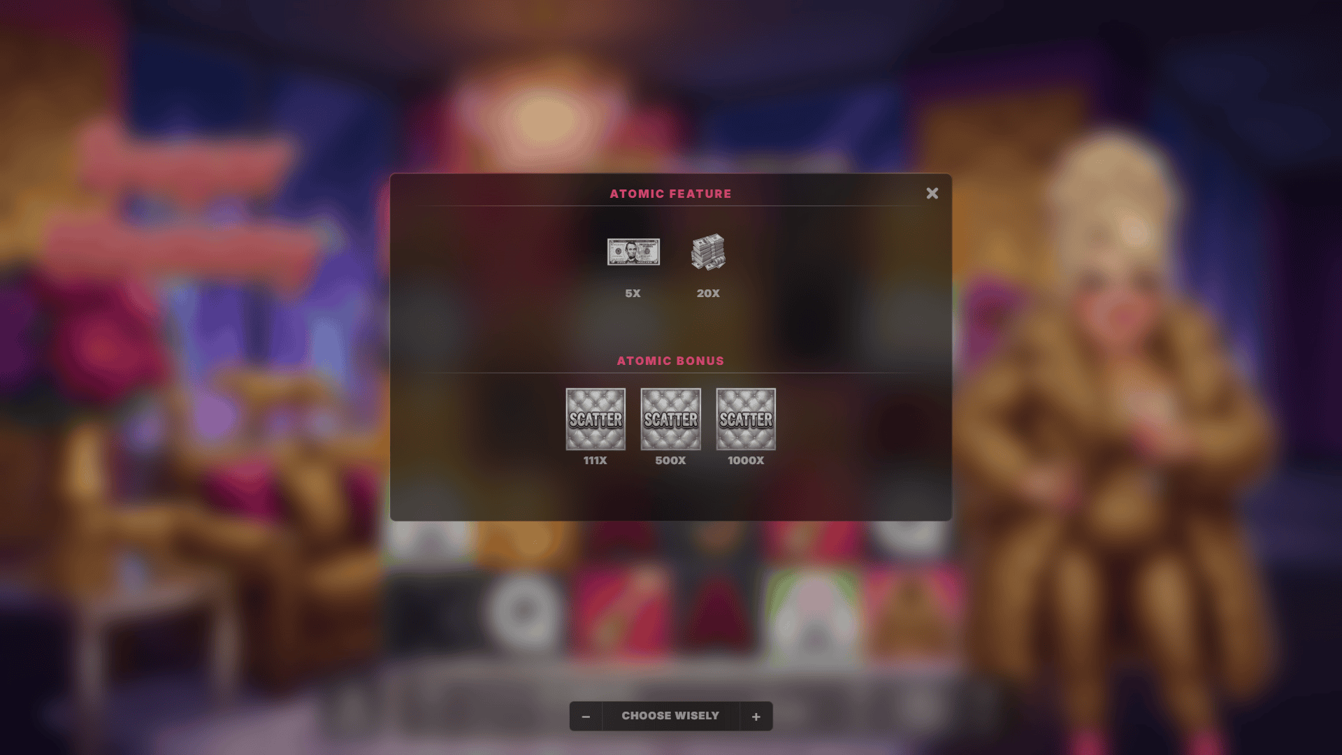 Sugar Mommy bonus buy menu