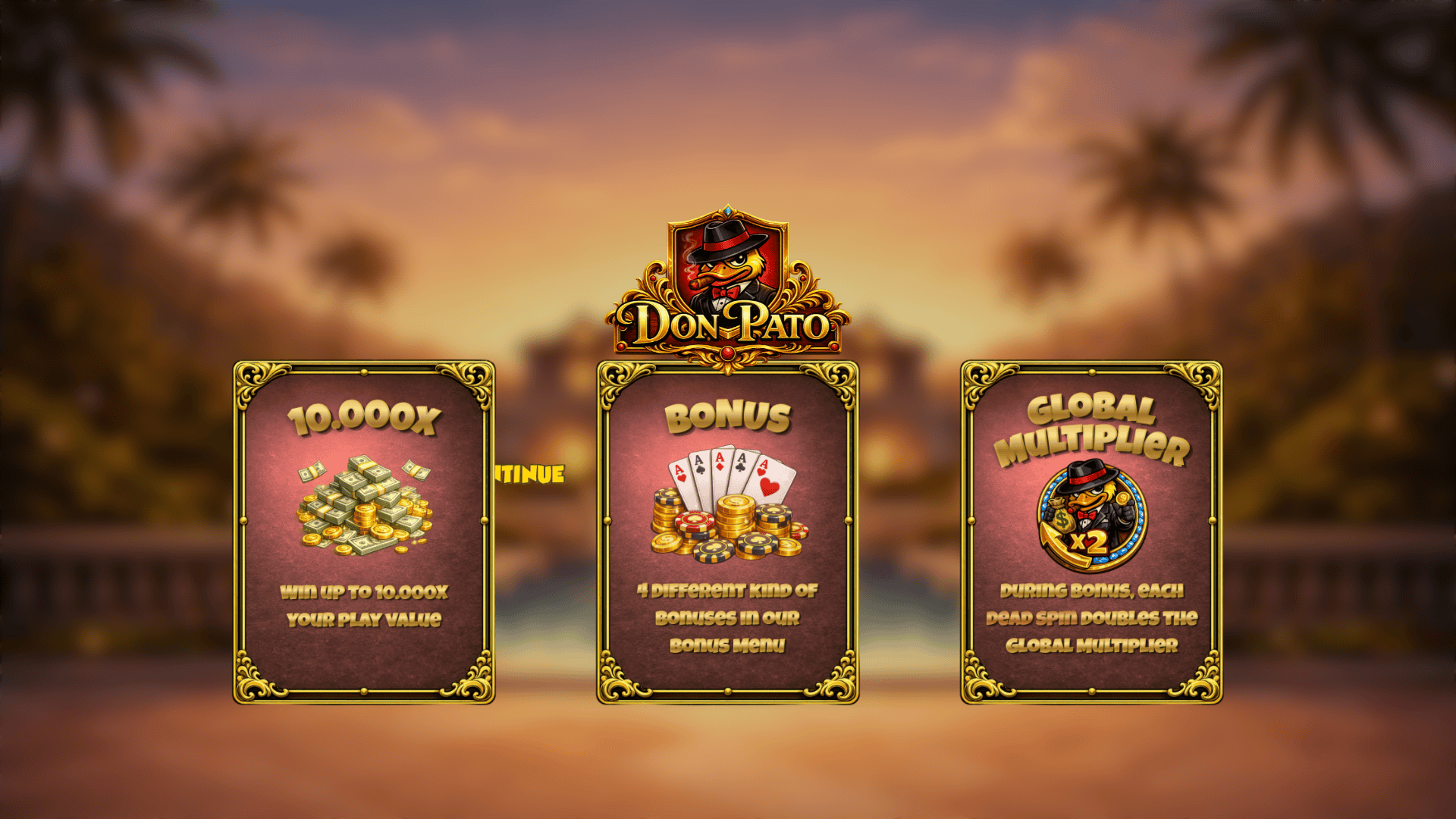 Don Pato slot intro screen
