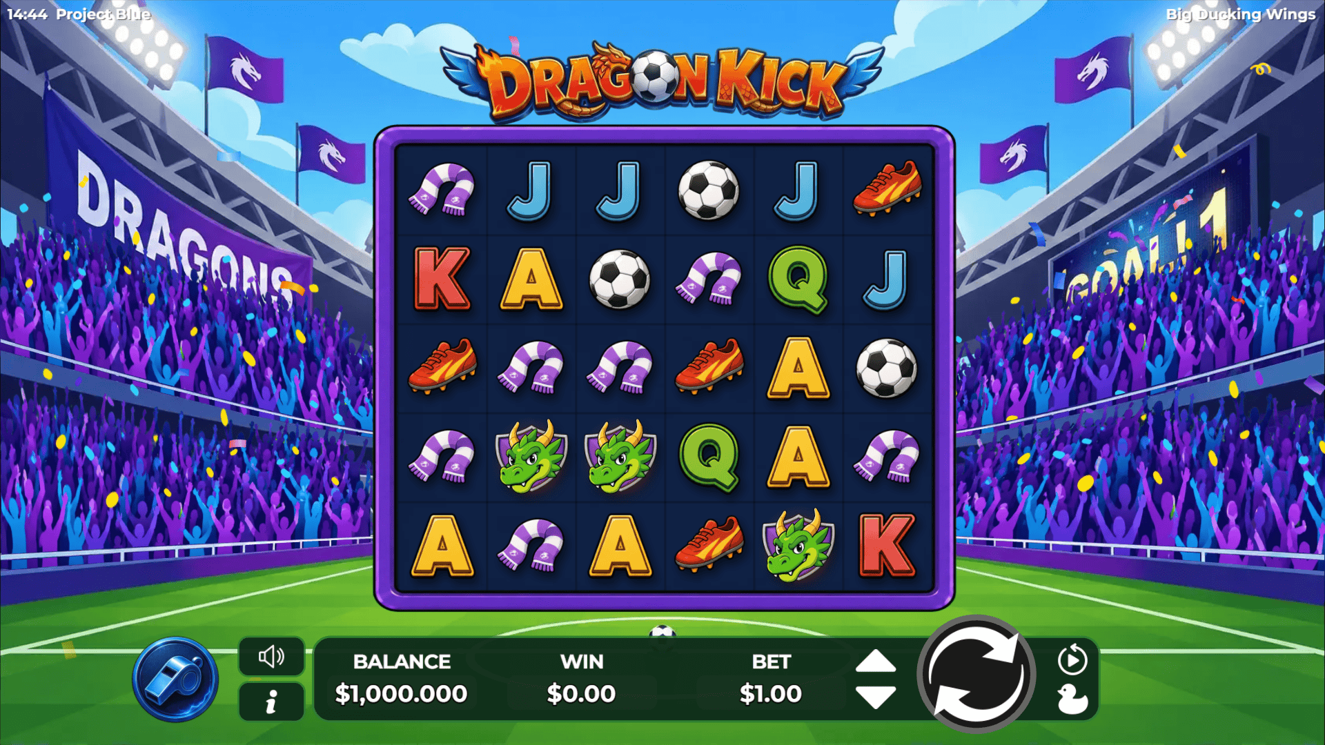 Dragon Kick slot gameplay reels