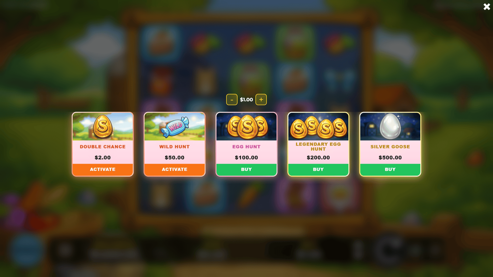 El Bunny bonus buy menu