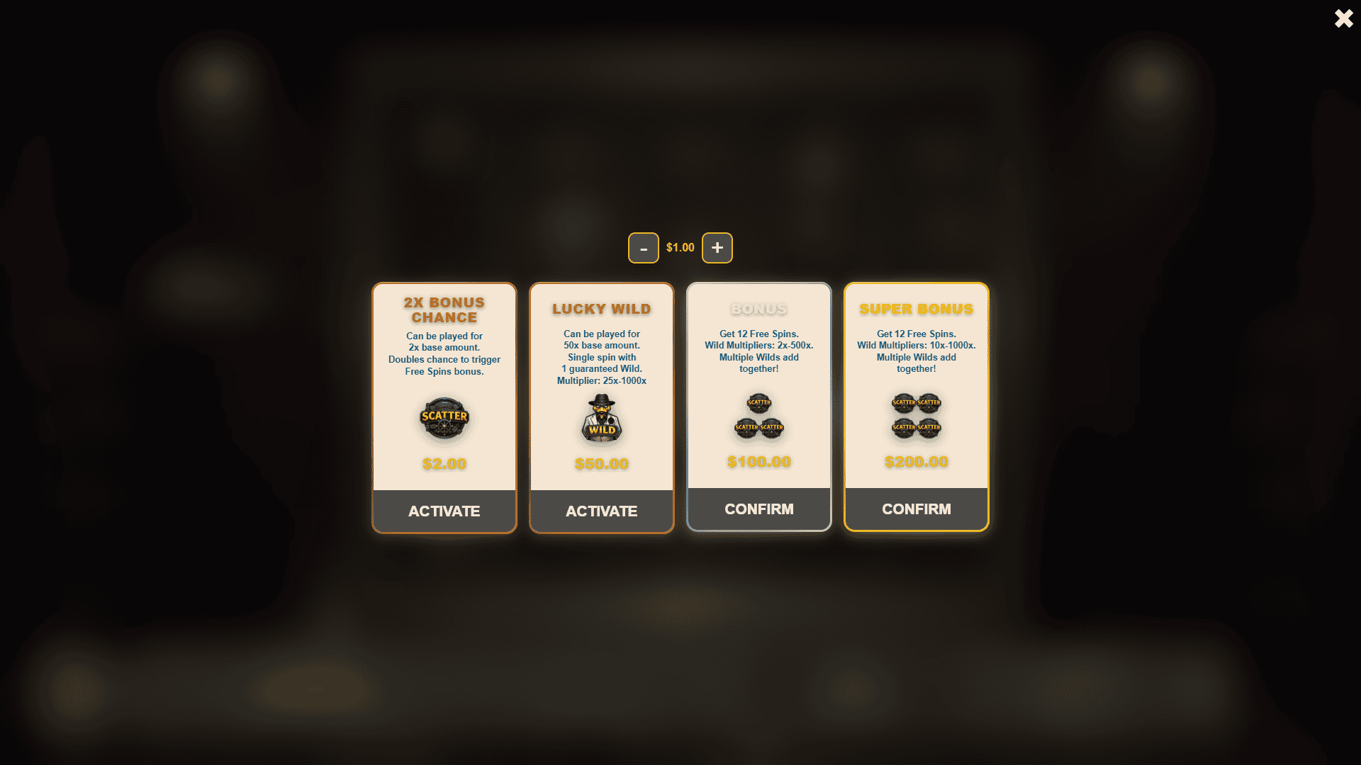 El Pato bonus buy menu