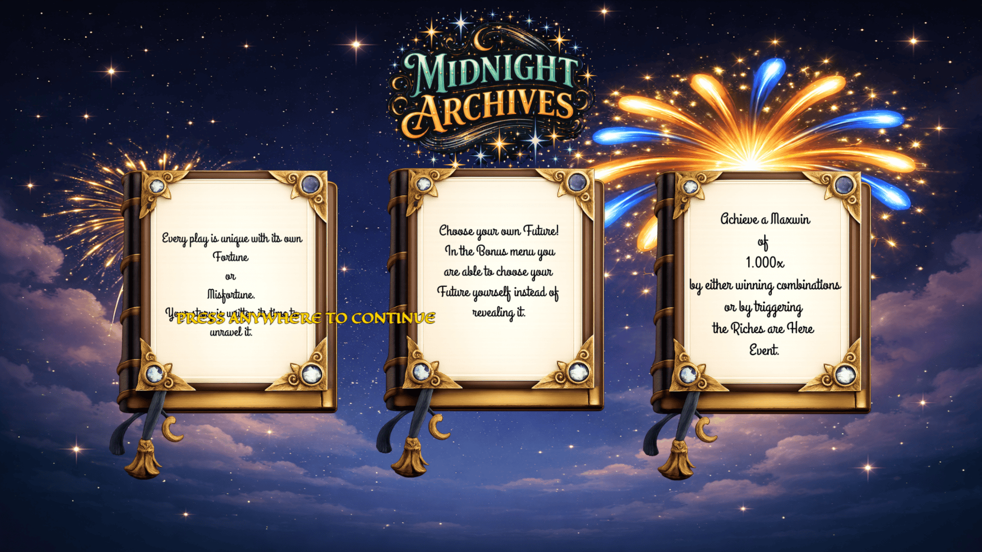 Midnight Archives slot intro screen