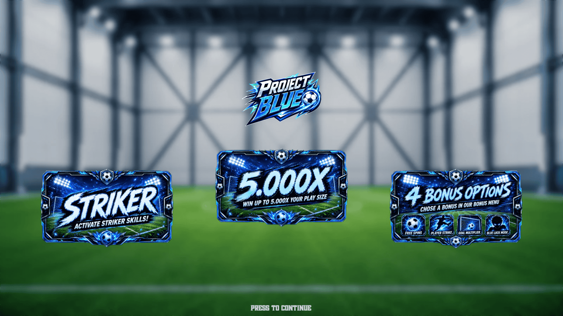 Project Blue slot intro screen
