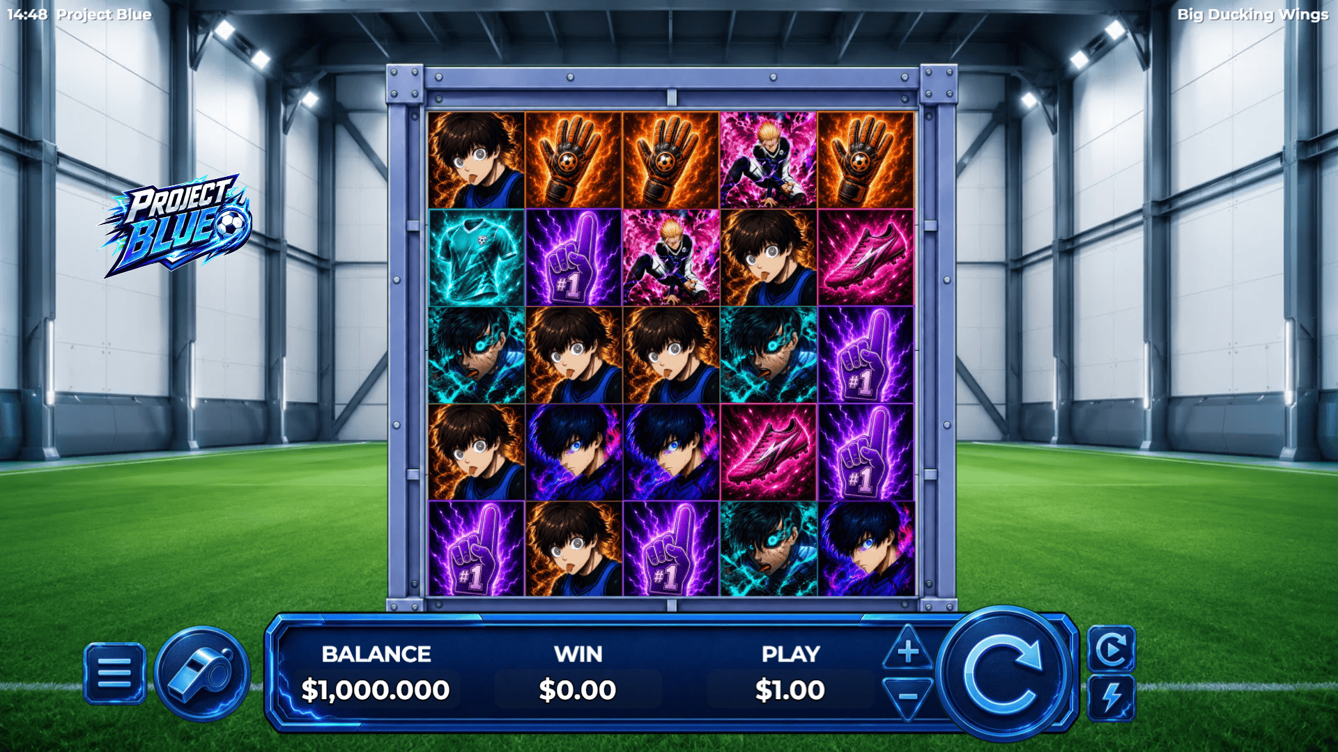 Project Blue slot gameplay reels