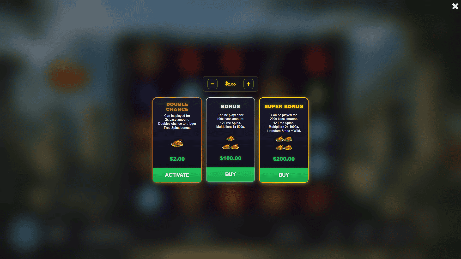 Quack the Dragon bonus buy menu