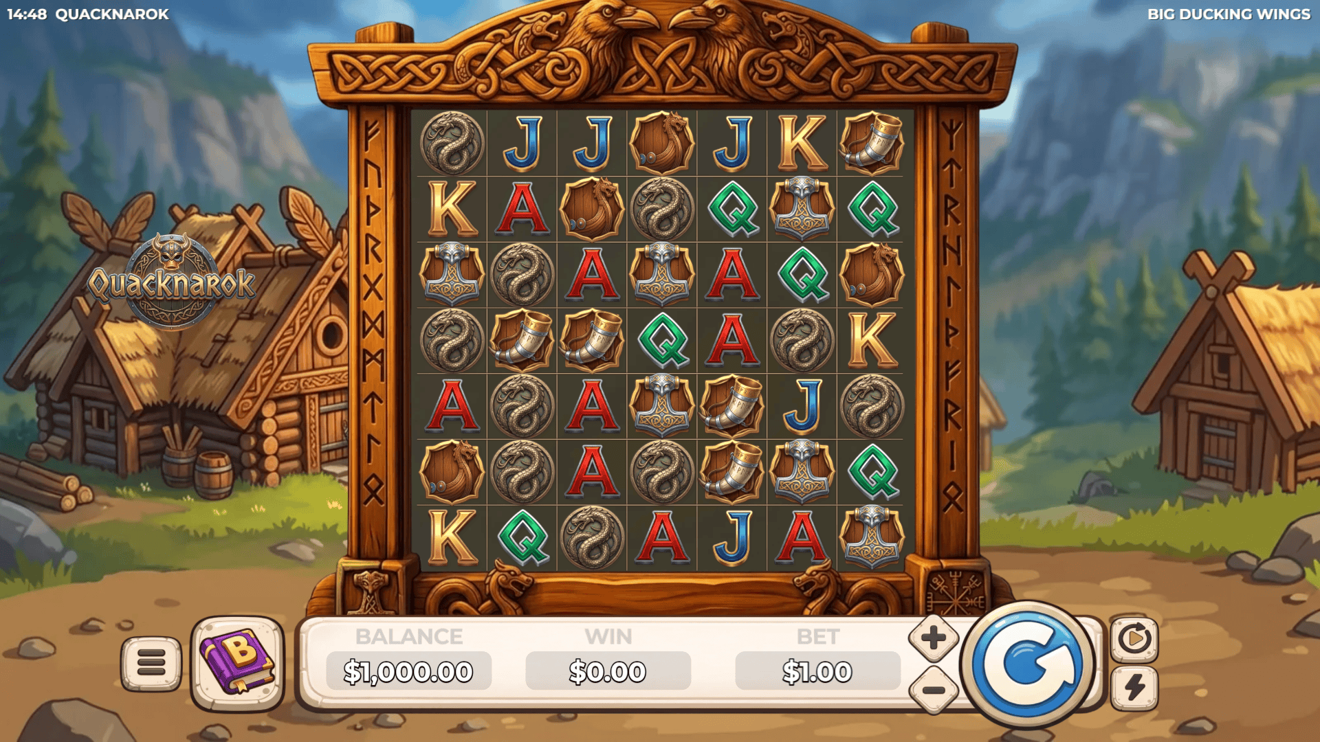 Quacknarok slot gameplay reels