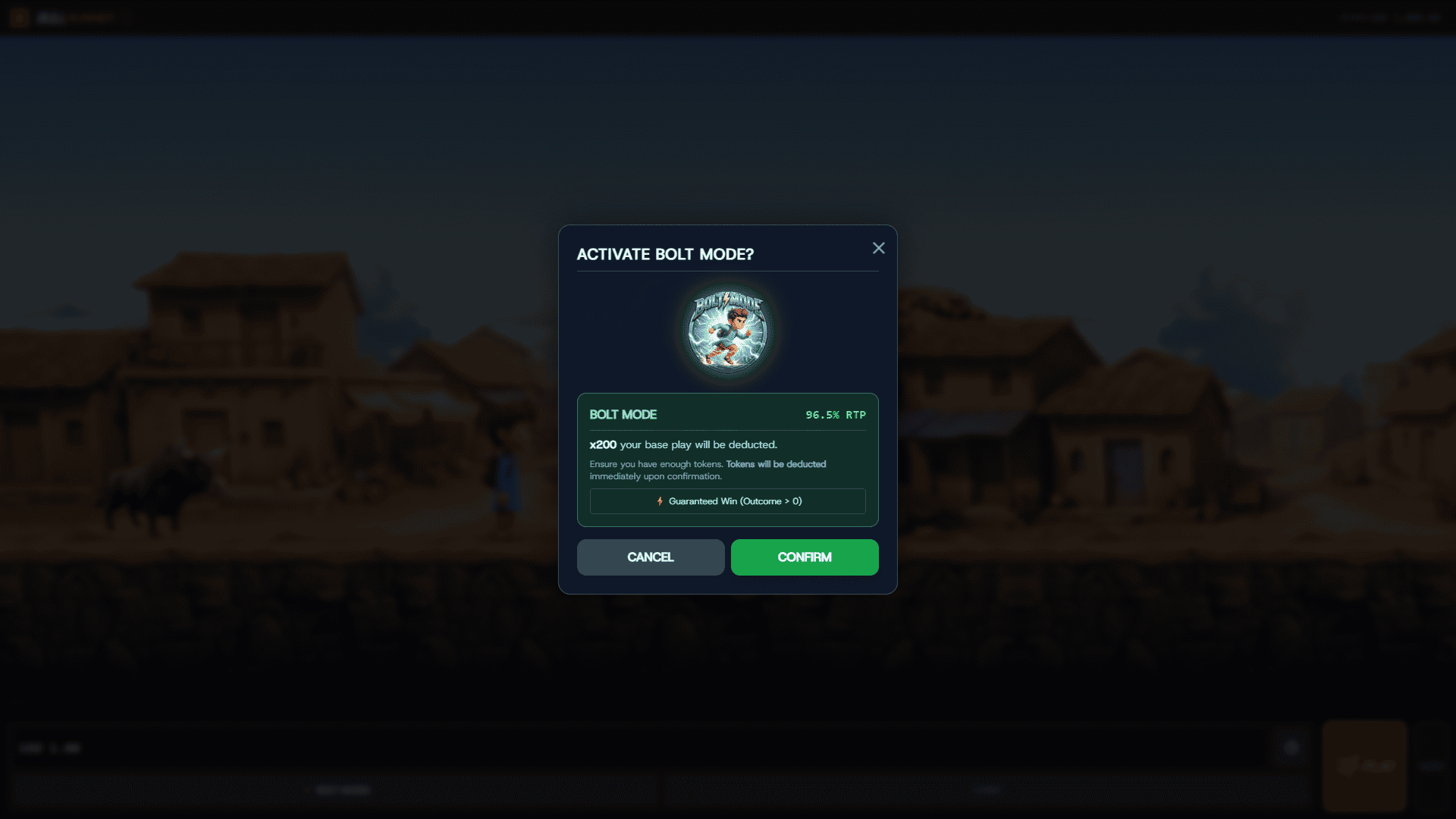 Bull Runner bonus buy menu