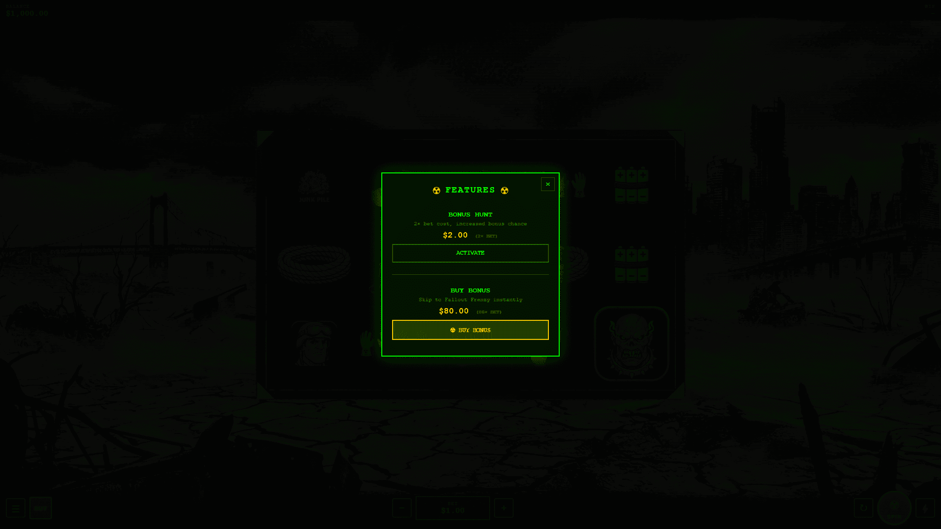 Doomsday bonus buy menu