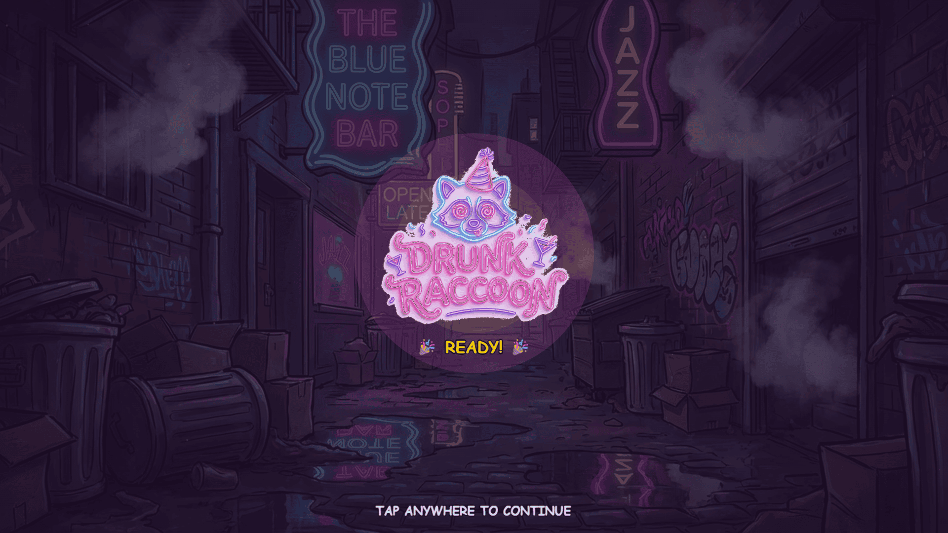Drunk Raccoon slot intro screen