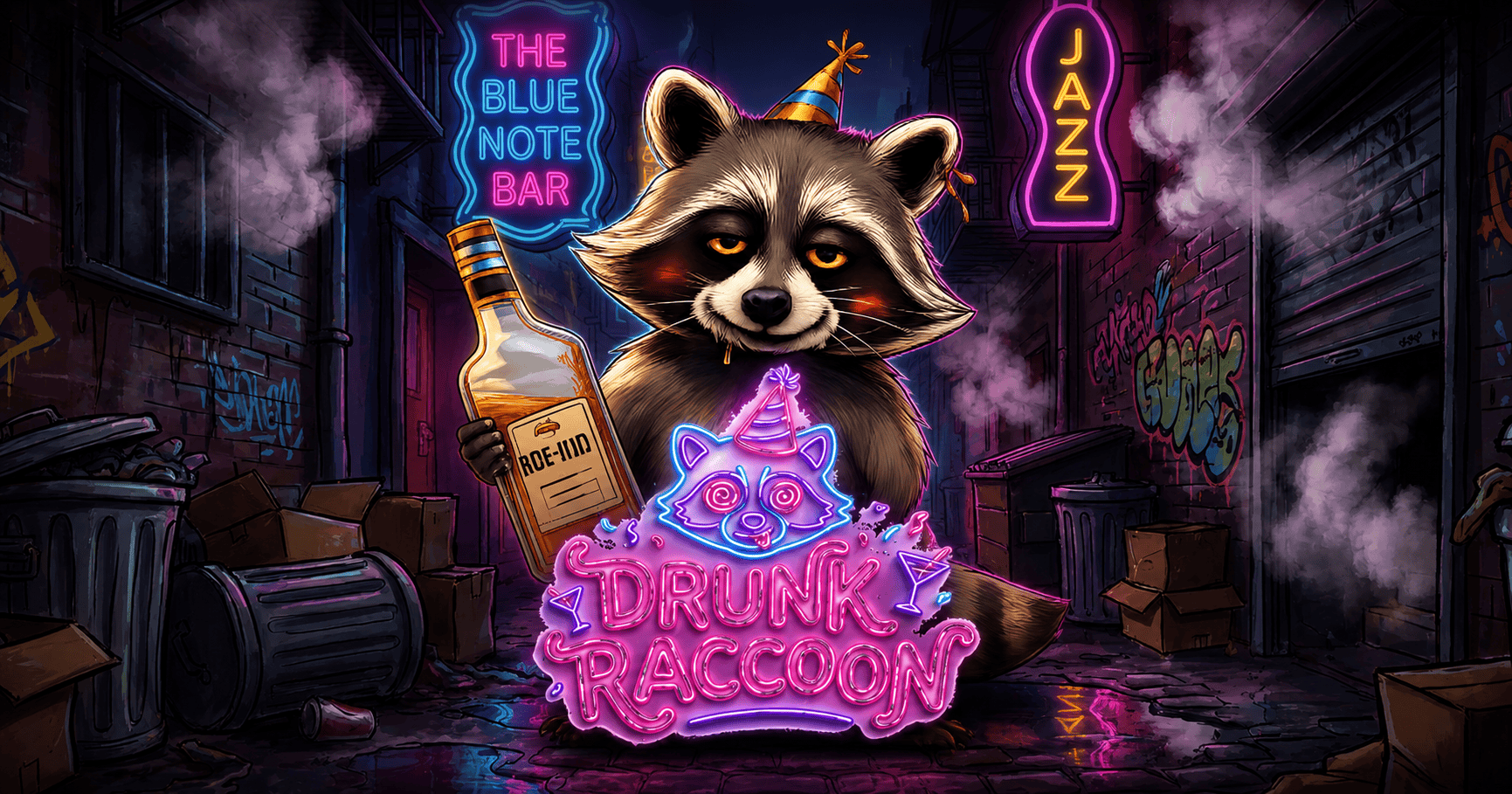 Drunk Raccoon Slot Demo by Bolly Games slot cover image