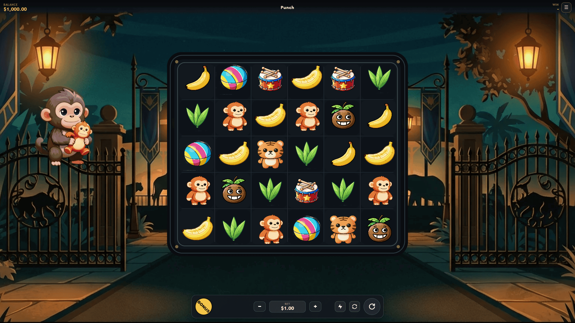 Punch slot gameplay reels