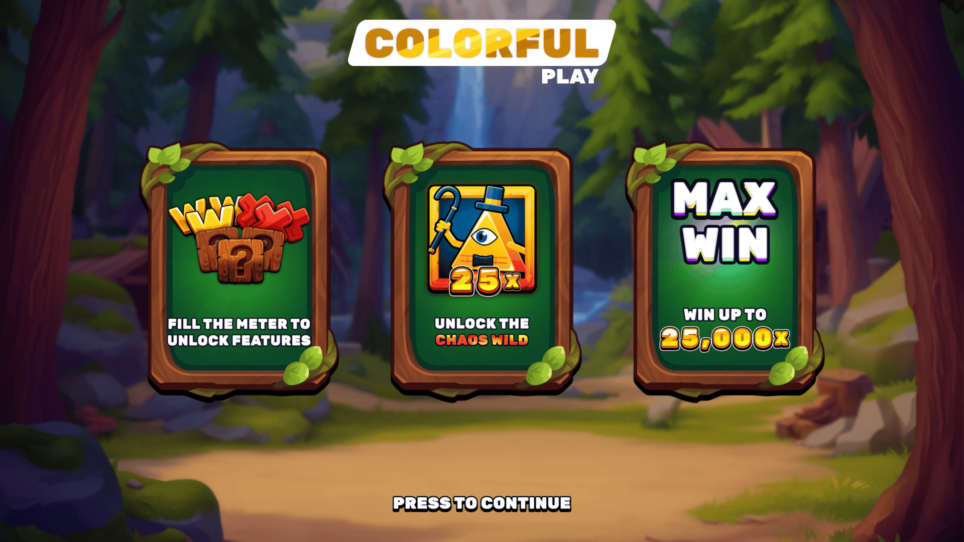 Chaos Wilds slot intro screen