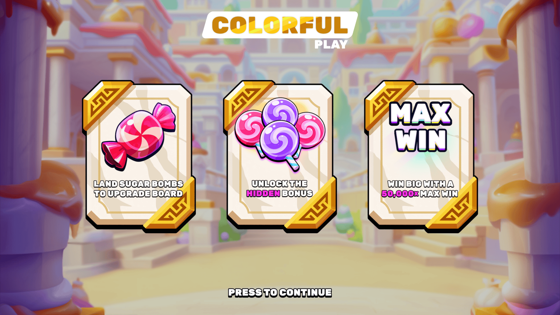 Sugar Gates 1K slot intro screen
