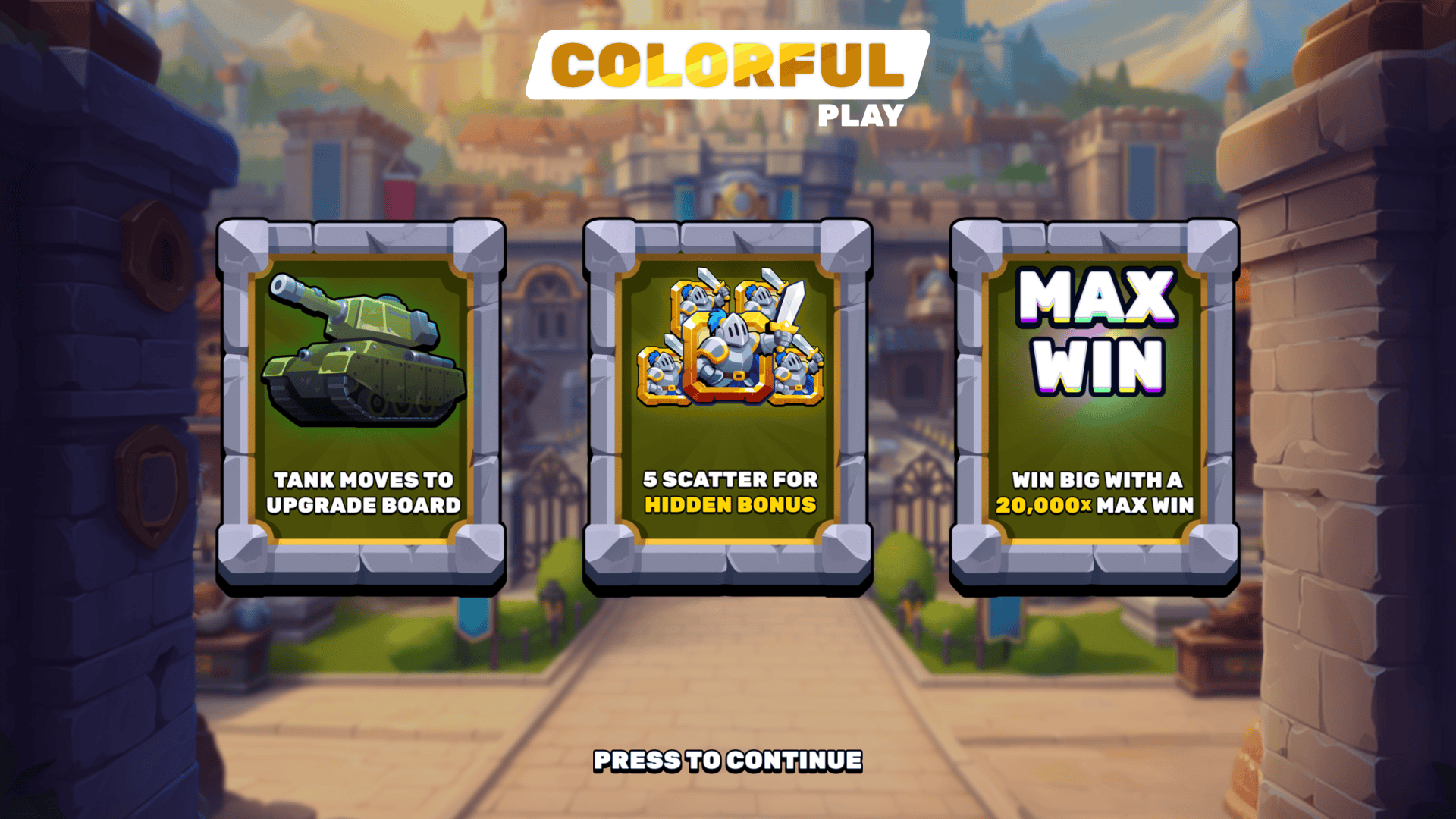 Tank Knight slot intro screen