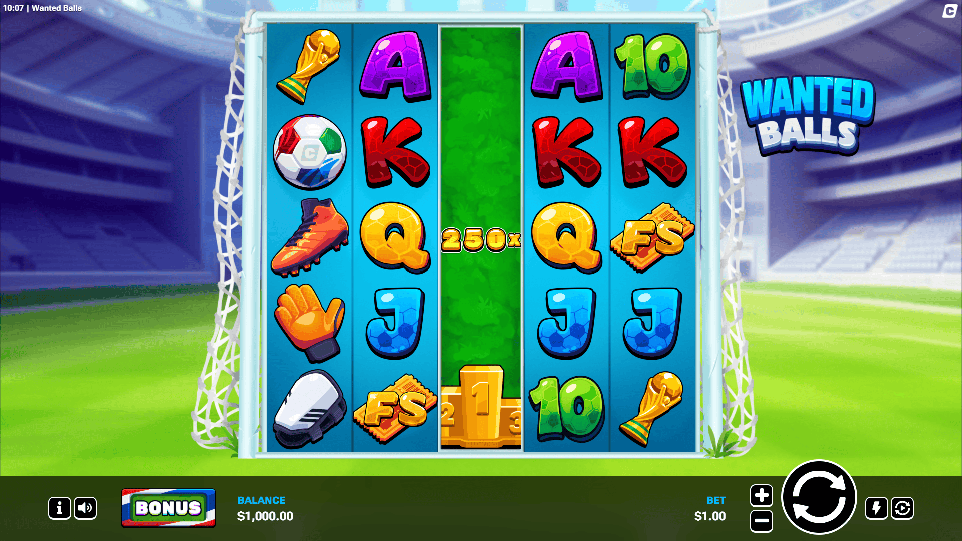 Wanted Balls slot gameplay reels