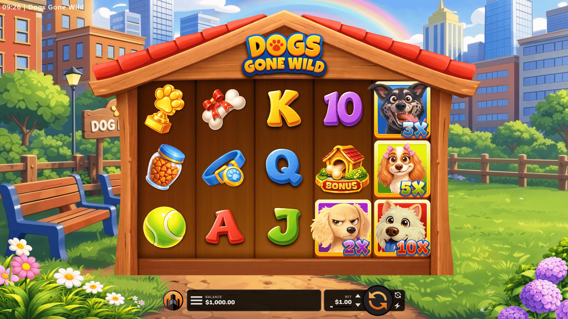 Dogs Gone Wild slot gameplay reels