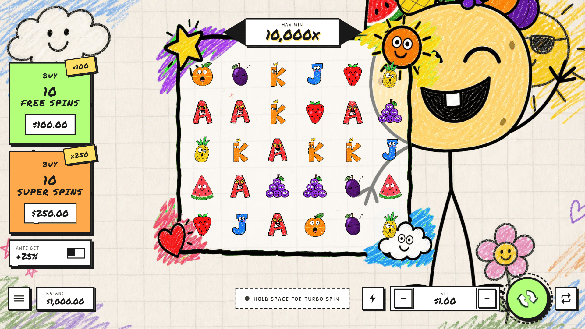 Doodle Rush slot gameplay reels