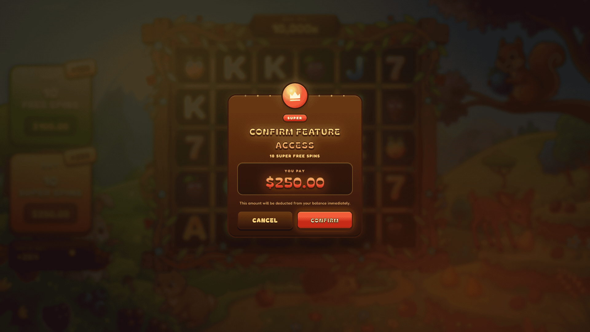 Frutti Rush bonus buy menu