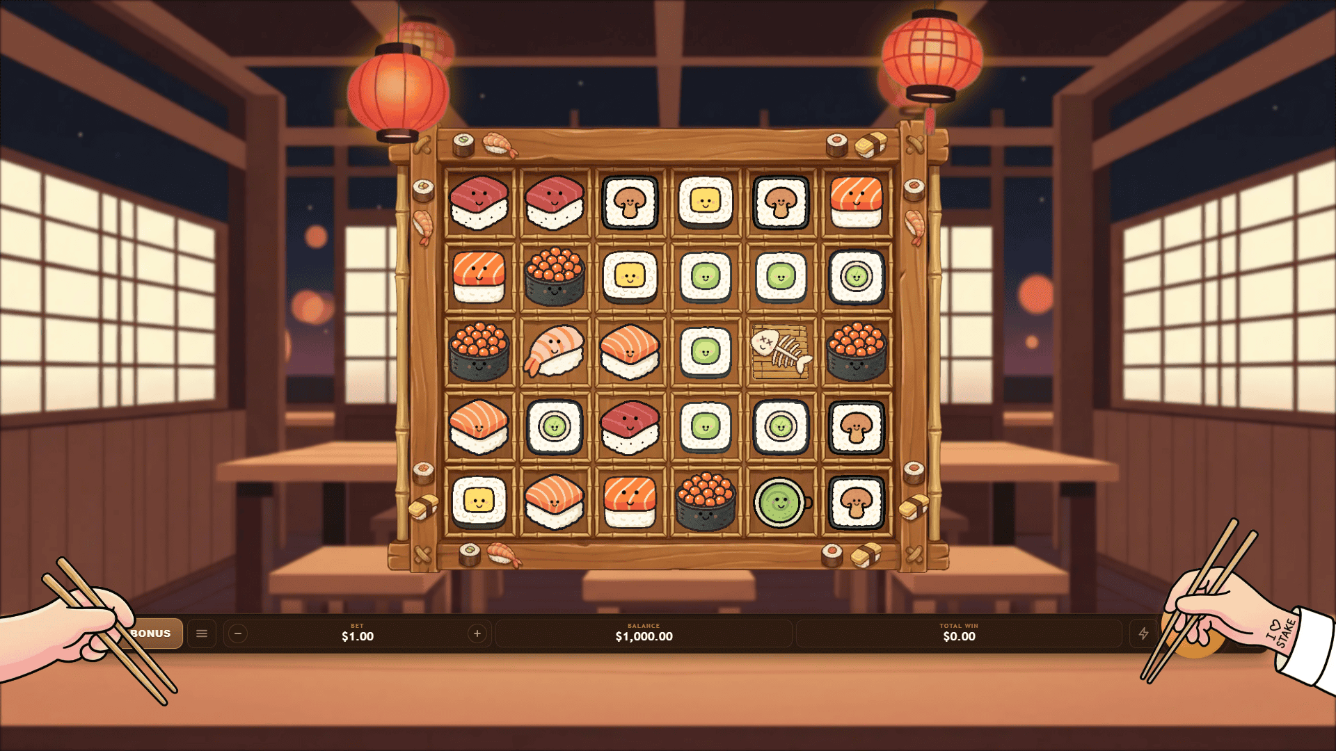 Kawaii Sushi 1000 slot gameplay reels