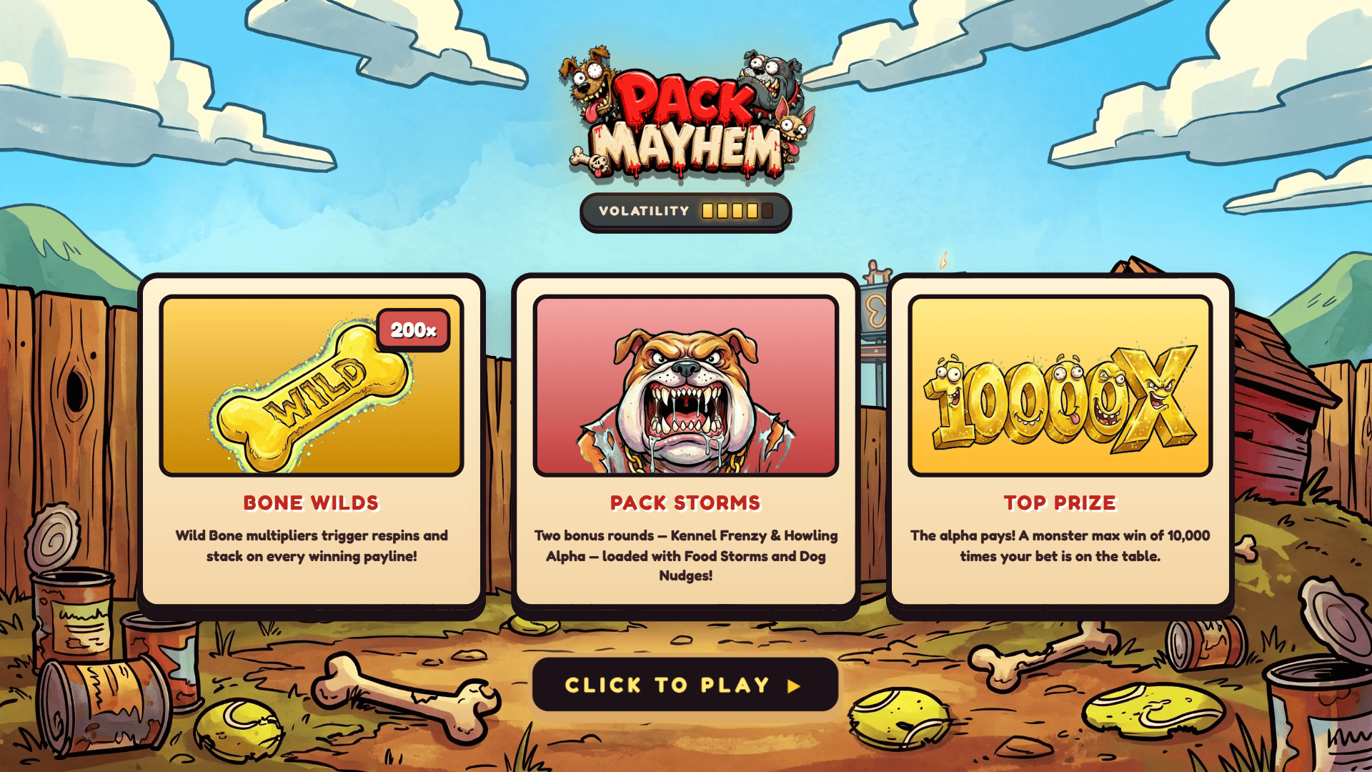 Pack Mayhem slot intro screen