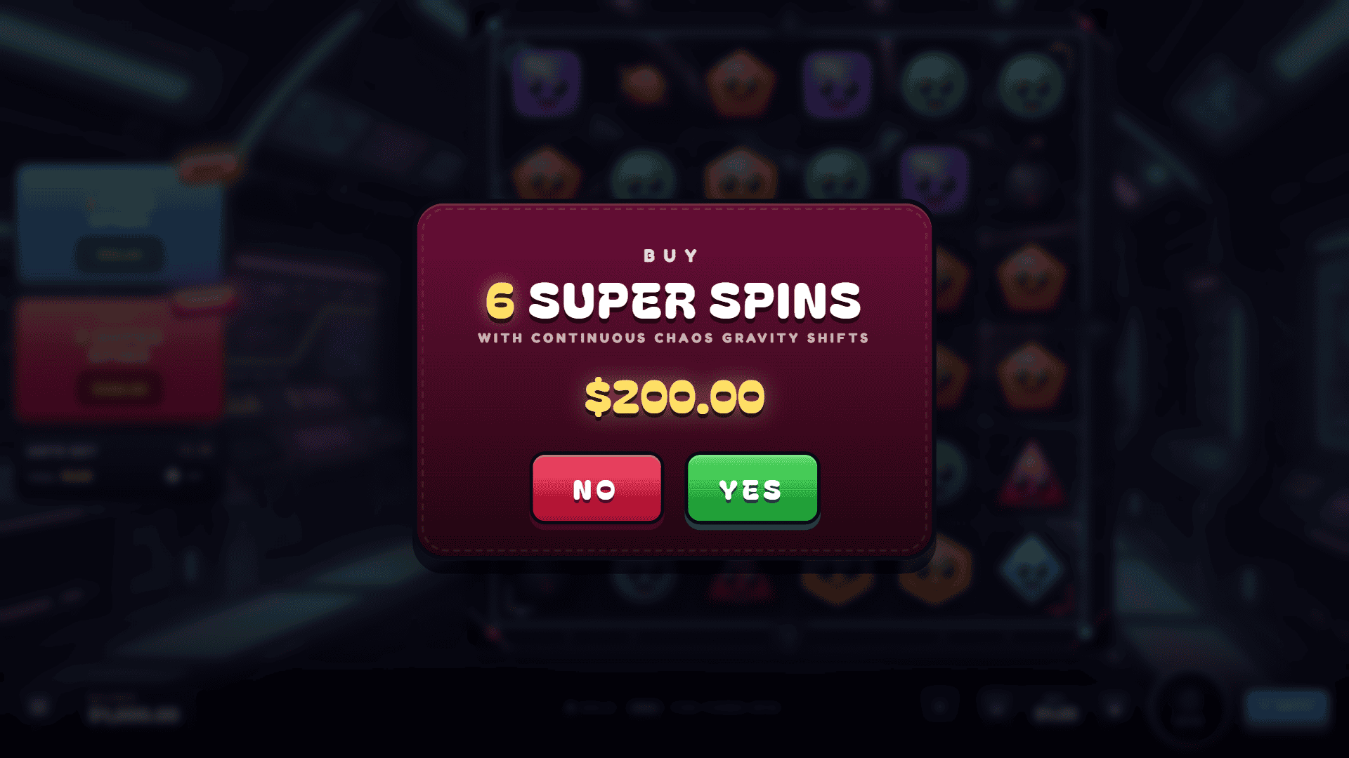 Reverse Cascade bonus buy menu