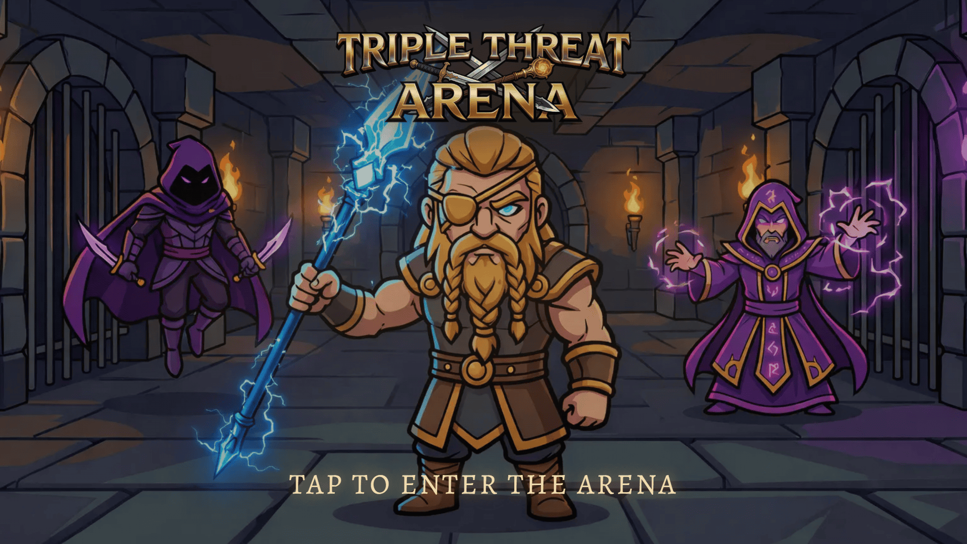 Triple Threat Arena slot intro screen