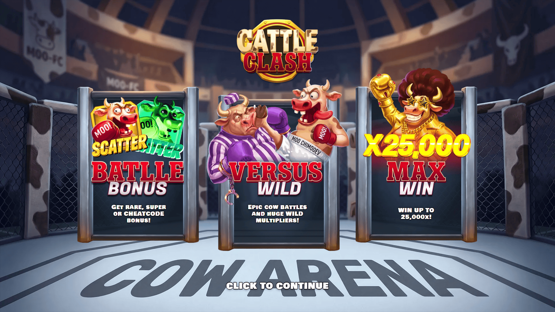 Cattle Clash slot intro screen